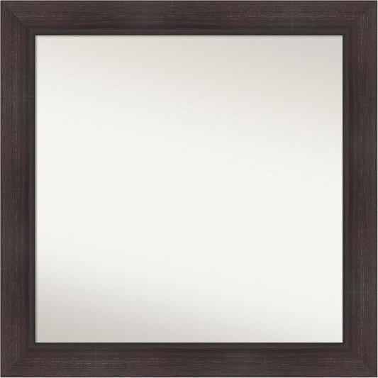 Amanti Art Brown Bathroom Mirror for Over Sink, 32x32 Sloped Espresso Square Vanity Mirror, Large Modern Contemporary Frame, Hangs Horizonally and Vertically, Bathroom Wall Decor, Non-Beveled Edge