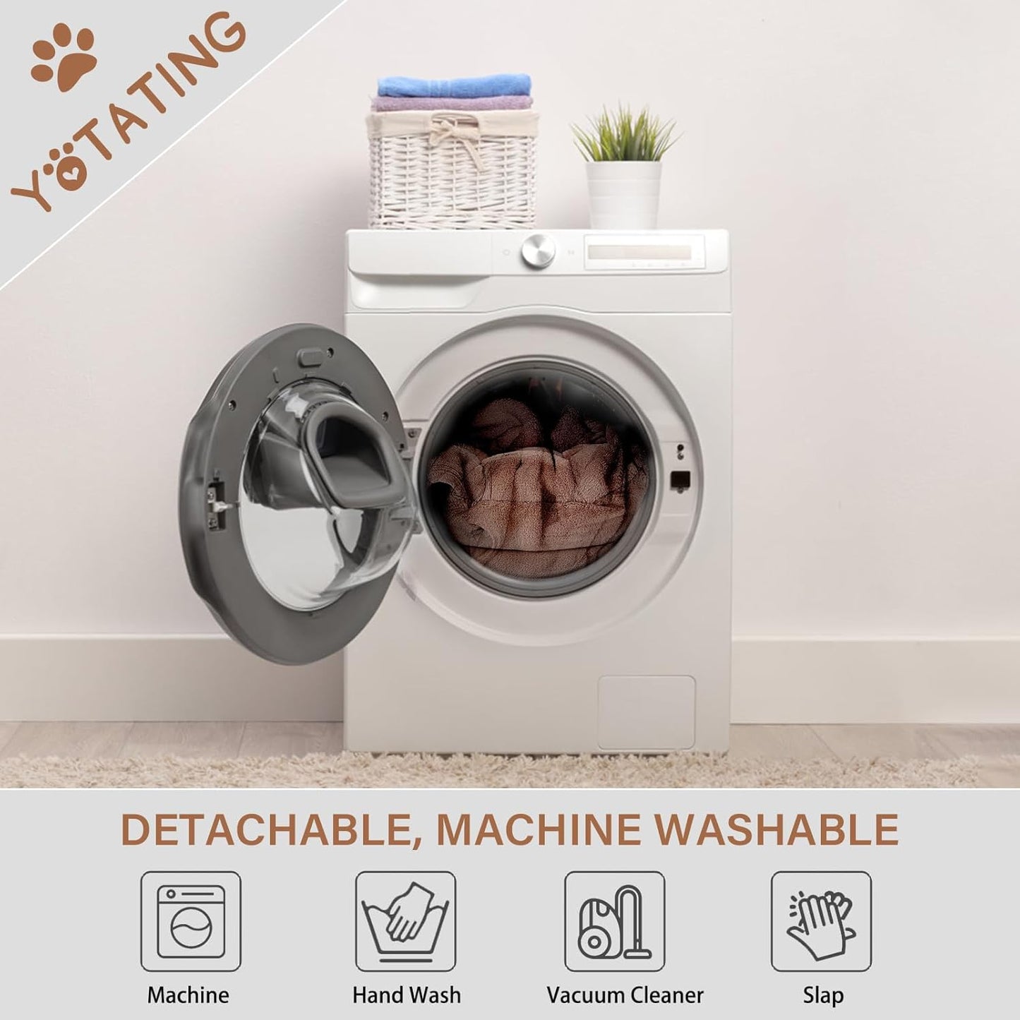 Lazy Chair with Ottoman, Comfy Reading Lounge Chair with Footstool & Throw Pillow Modern with Armrests & Side Pocket for Living Room, Bedroom, Dorm Room, Plush Brown