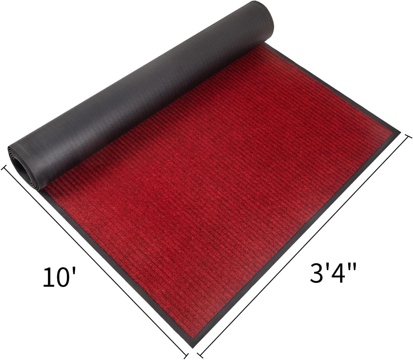 TANYOYO 3' X 10' Commercial Grade Door Floor Mat Brush Step Entrance Mat Vinyl Backed Utility Doormat Heavy Duty Floor Rugs Commercial Outdoor Carpet Indoor Outdoor Entrance Mat