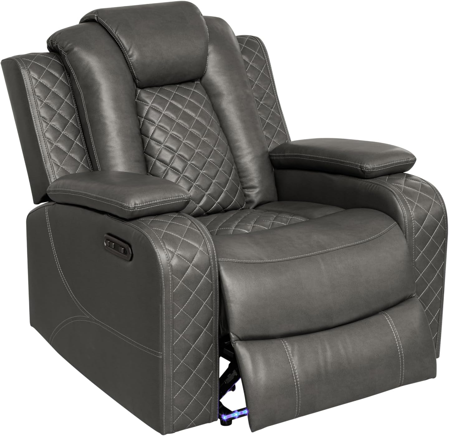 Ball & Cast Power Recliner Sofa Set Leather Reclining Sofa Set Living Room Furniture Set 3PCS Recliner Couch Loveseat & Chair Sets with Wireless Charging,Bluetooth Speaker,Cup Holders for Home Theater