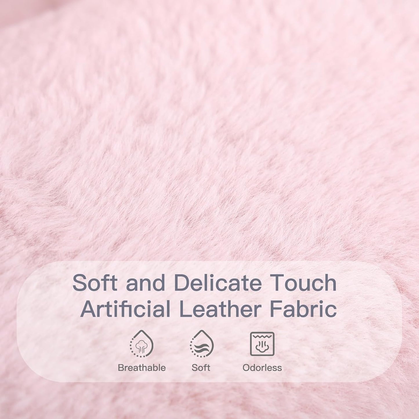 Welnow Comfy Saucer Chair with Ottoman, Oversized Folding Reading Chair for Adults with Throw Pillow Soft Faux Fur Lounge Chair for Bedroom Furry Accent Chair for Living Room, Dorm Rooms, Pink