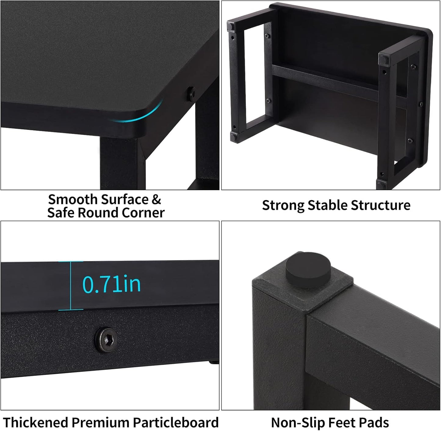 Snughome Wooden Step Stools for Adults Kids, Solid Portable Wooden Bedside Step Stool Adults Hold Up to 350 lb, One Step Foot Stool for Kitchen, Bedroom, Living Room, Bathroom - Self-Assembly(Black)