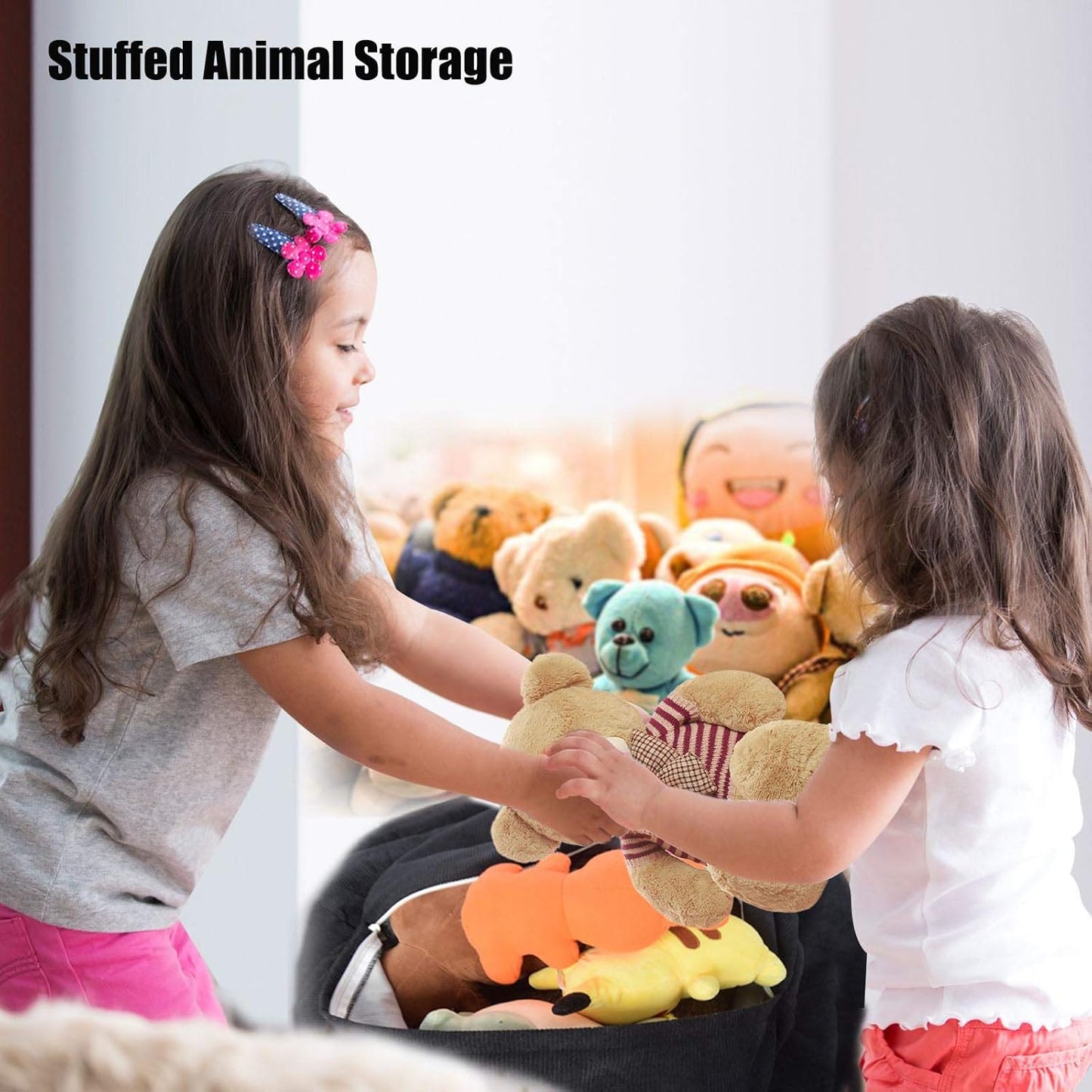 Stuffed Animal Storage Bean Bag Chair Cover - Washable Ultra Soft Corduroy Sack Bean Bag Cover for Organizing Plush Toys or Textile
