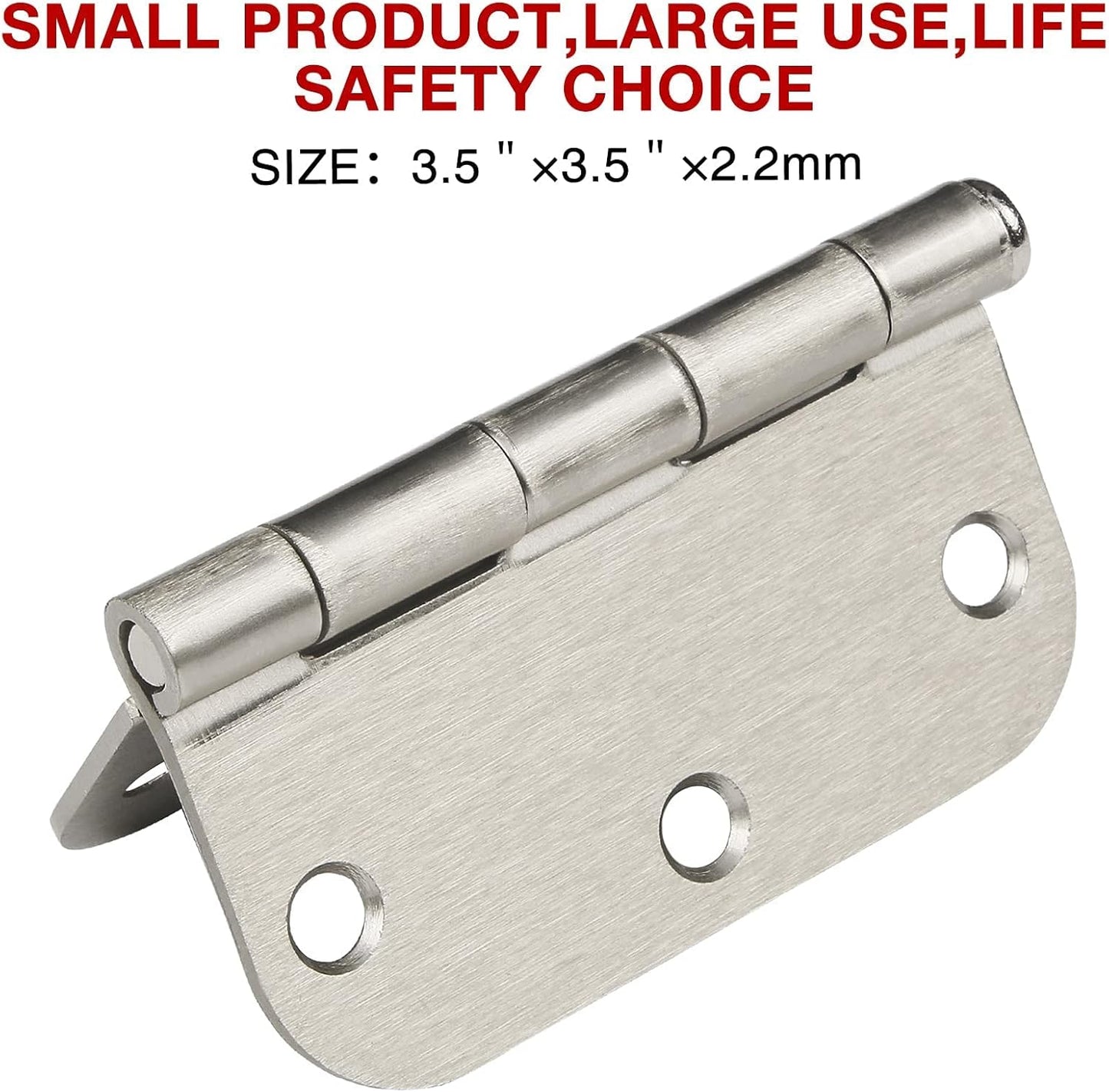 30 Pack Rounded Brushed Nickel Door Hinges 3.5 Inch 5/8" Radius 3 1/2" Satin Sliver Hinge No Squeak Flat Bifold for Bedroom Pantry Clean Glass French Interior Wood Doors,Table,Gate,Hardware