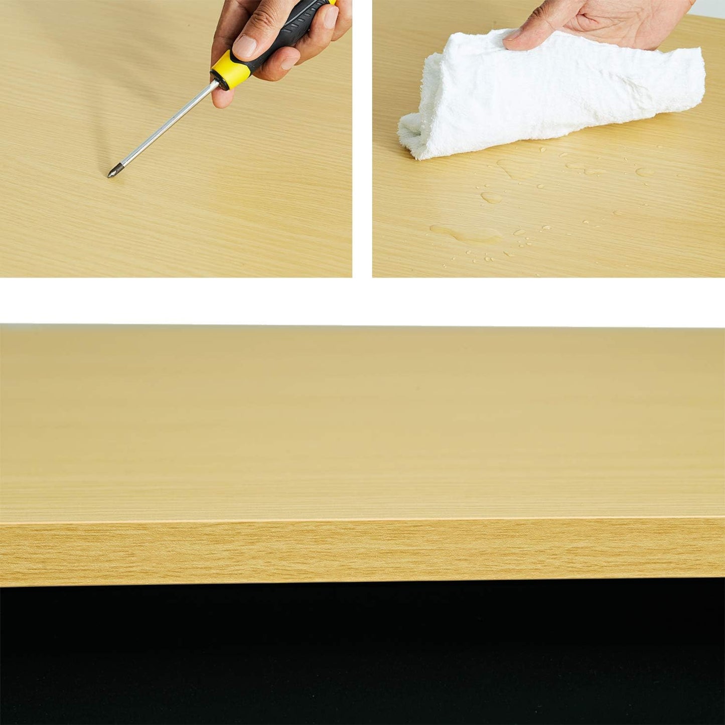 Decoholic 55 Inch Computer Desk, Home & Office PC Laptop Study Writing Table Workstation with Leg Bars, Modern Simple Industrial Style, Oak