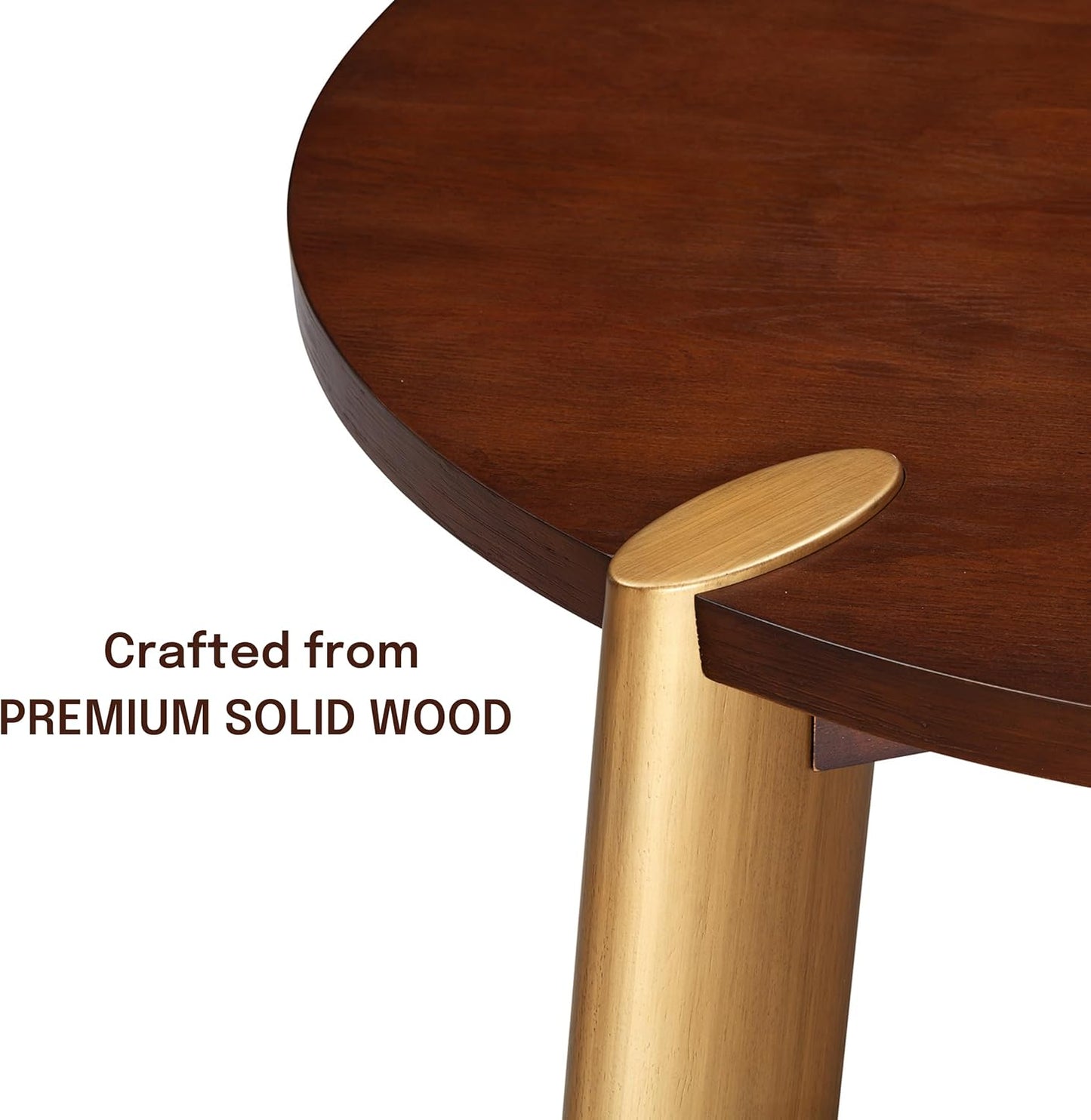 NTC Tribase 47 Inch Modern Design, Round Dinner Table for Dining Room, Living Room Furniture, Effortless Assembly, Dark Walnut