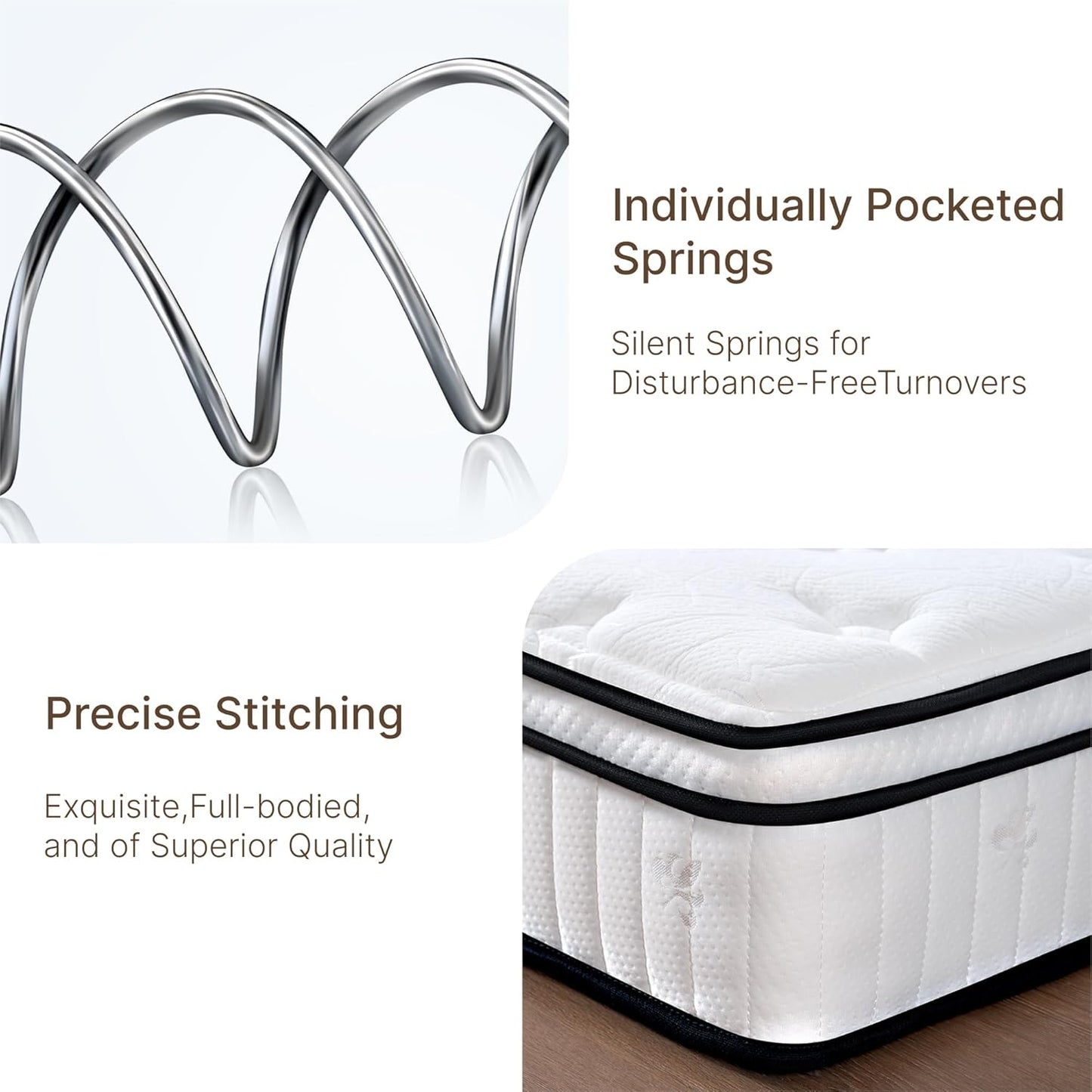 King Size Mattress, 12 Inch Medium Firm Foam Hybrid Mattress with Individual Pocket Springs for Motion Isolation & Edge Support, Mattress in A Box CertiPUR-US Certified