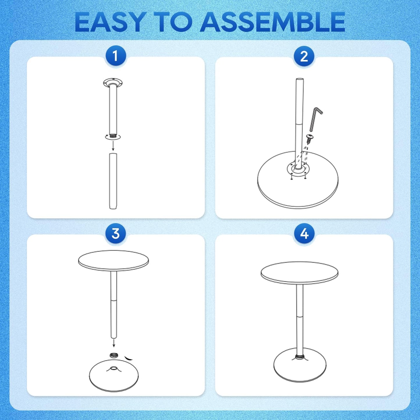 FDW Pub Table 40 Inch Height Cocktail Table Round Bistro Bar Table for Home and Kitchen Dining