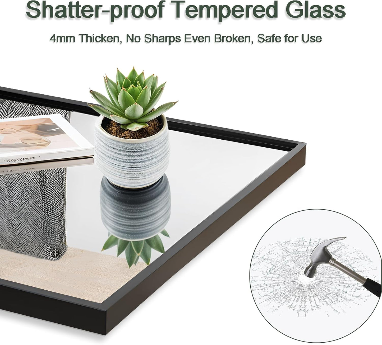 Bathroom Mirror 30x40 Inch, Black Frame Mirror 30"x40", Rectangle Wall Mounted Mirror, Metal Framed Vanity Mirror for Wall 30 by 40, Modern Mirror Hangs Horizontal Or Vertical