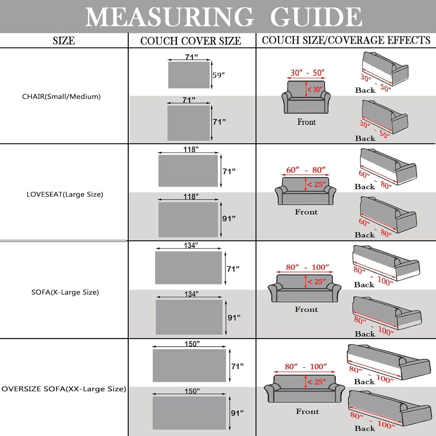 HANDONTIME Grey Sofa Cushion Covers Boho Couch Sofa Covers Dog Couch Cover for Sofa Chenille Couch Sofa Slipcover for Pets Sofa Cover Thick Washable Sectional Slip Covers for Sofas/Couches 71" X134"