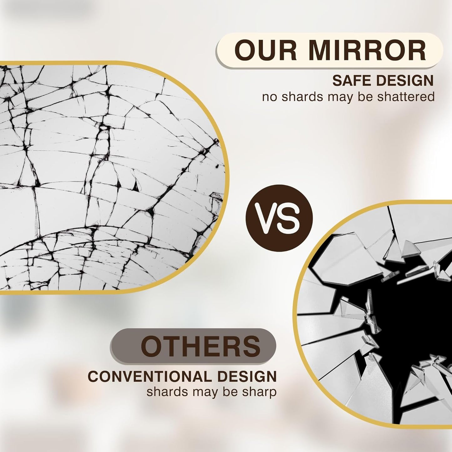 FICTOR Bathroom Vanity Mirror for Wall,32”x30” Arched Metal Framed Bathroom Mirror for Over Sink,Entryway,Living Room,Bedroom(Gold)