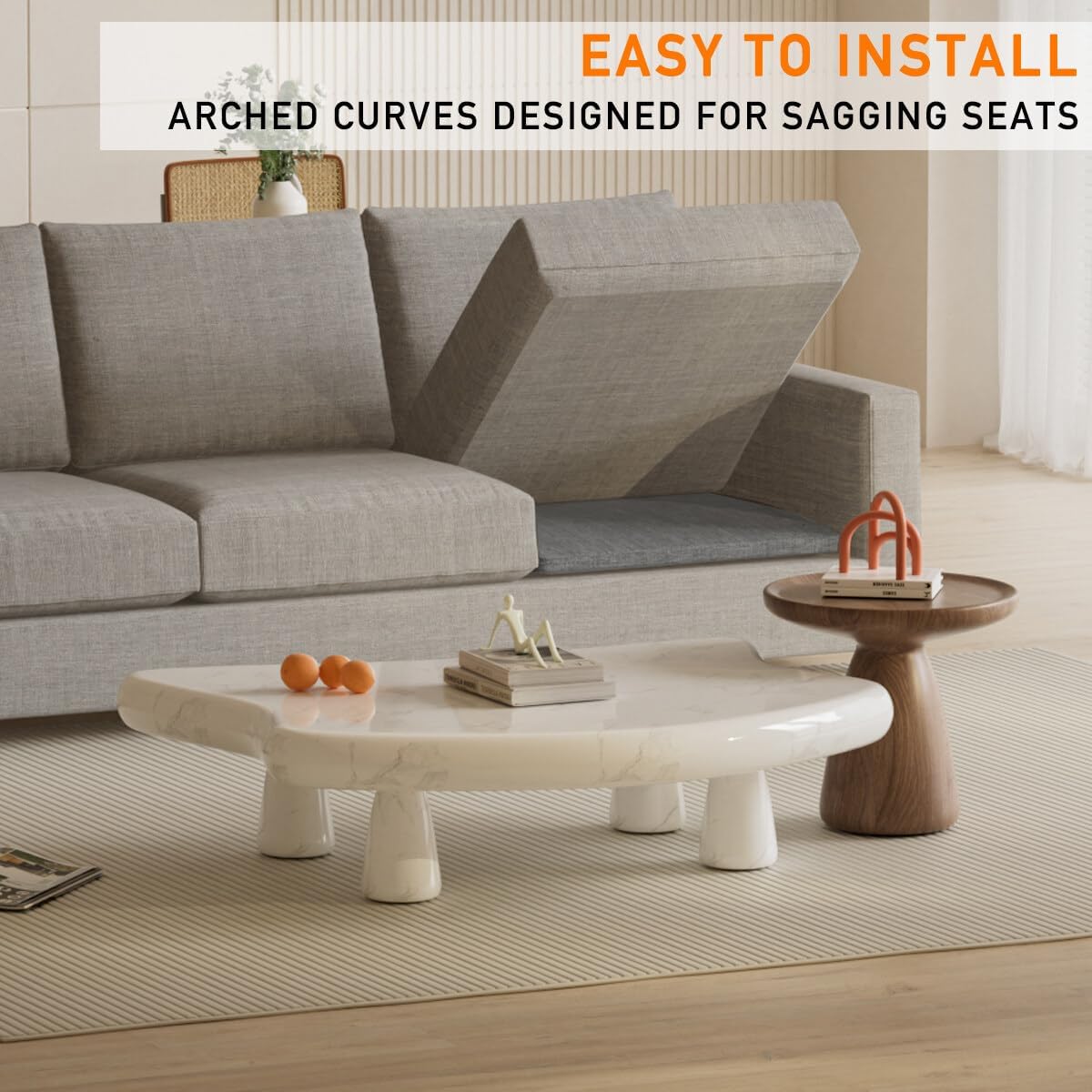 Couch Cushion Support for Sagging Seats, 20" x 20" High-Density Arched Foam, Furniture Seat Under Cushion Sag Repair, 2-Pack