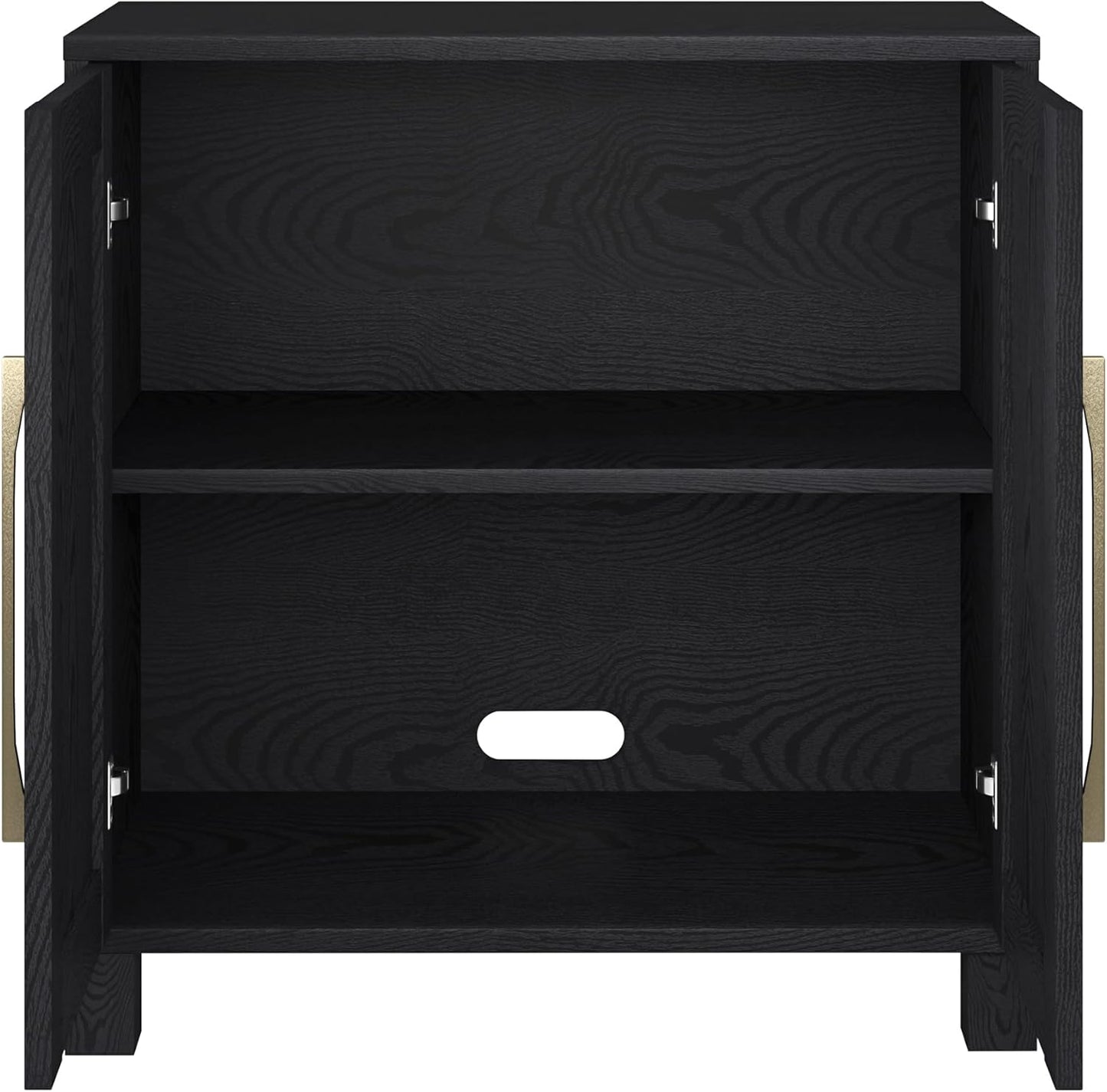 Henn&Hart 28" Wide Rectangular Accent Cabinet in Natural Black, for Home, Living Room, Bedroom, Entertainment Room, Office.