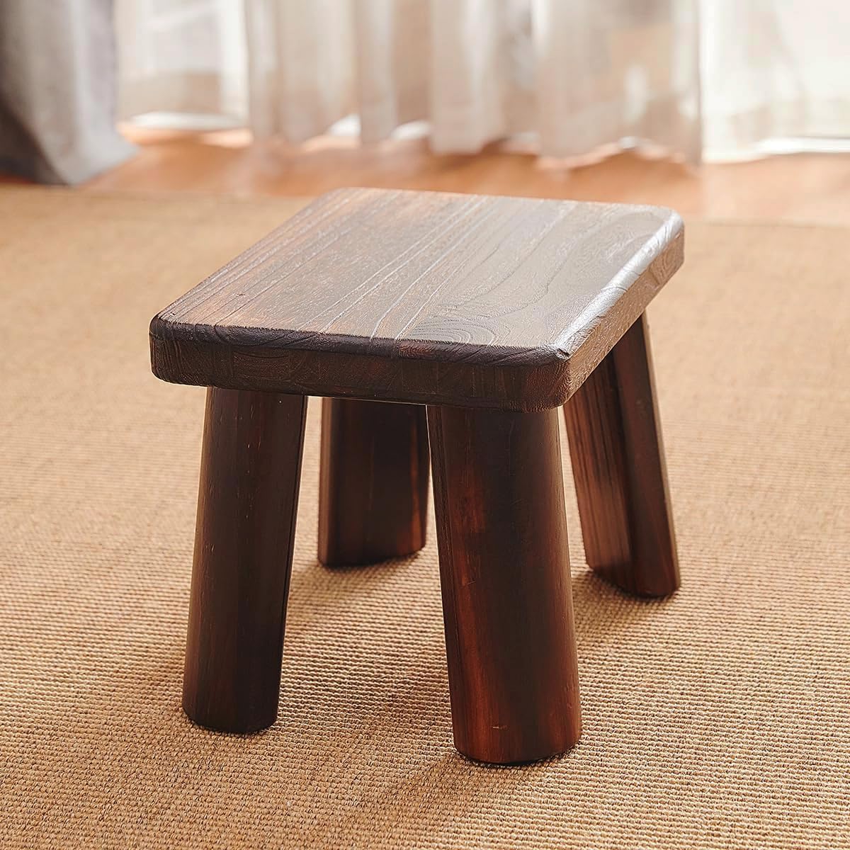 Wooden Stool, Rectangular Bedside Step Stool, Step Ladder for Kitchen & Bathroom, Foot Rest Stool Under Desk, Super Sturdy Hold Up to 500 LBS (14.2"x10.6"x10.6")