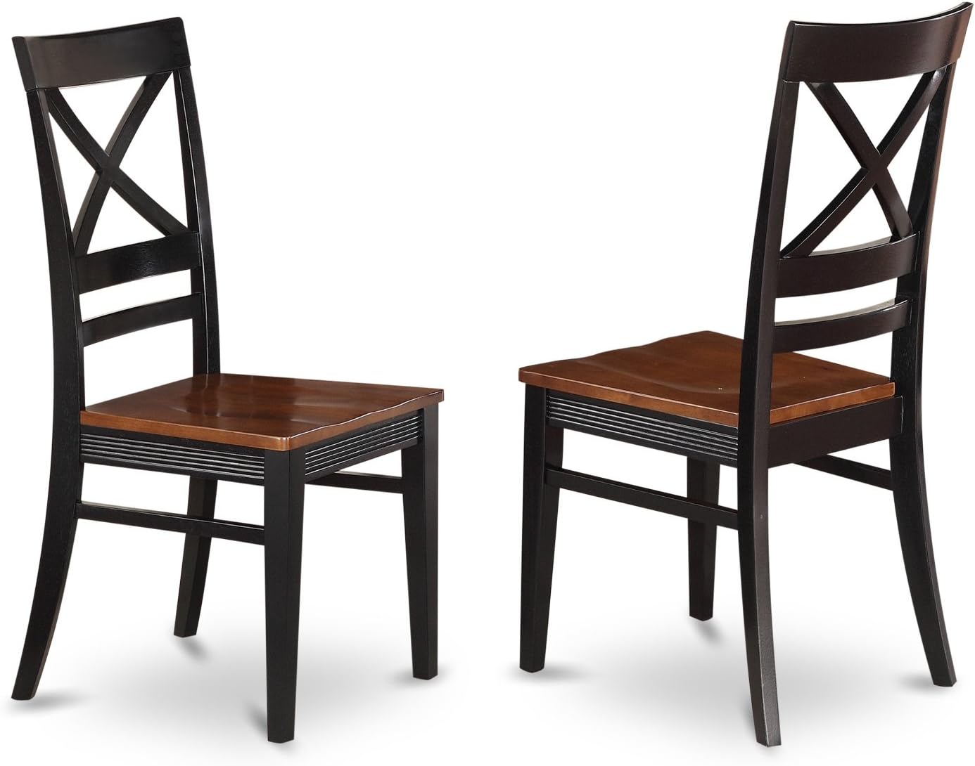 East West Furniture NIQU5-BCH-W 5 Piece Dining Room Furniture Set Includes a Rectangle Kitchen Table with Butterfly Leaf and 4 Dining Chairs, 36x66 Inch, Black & Cherry