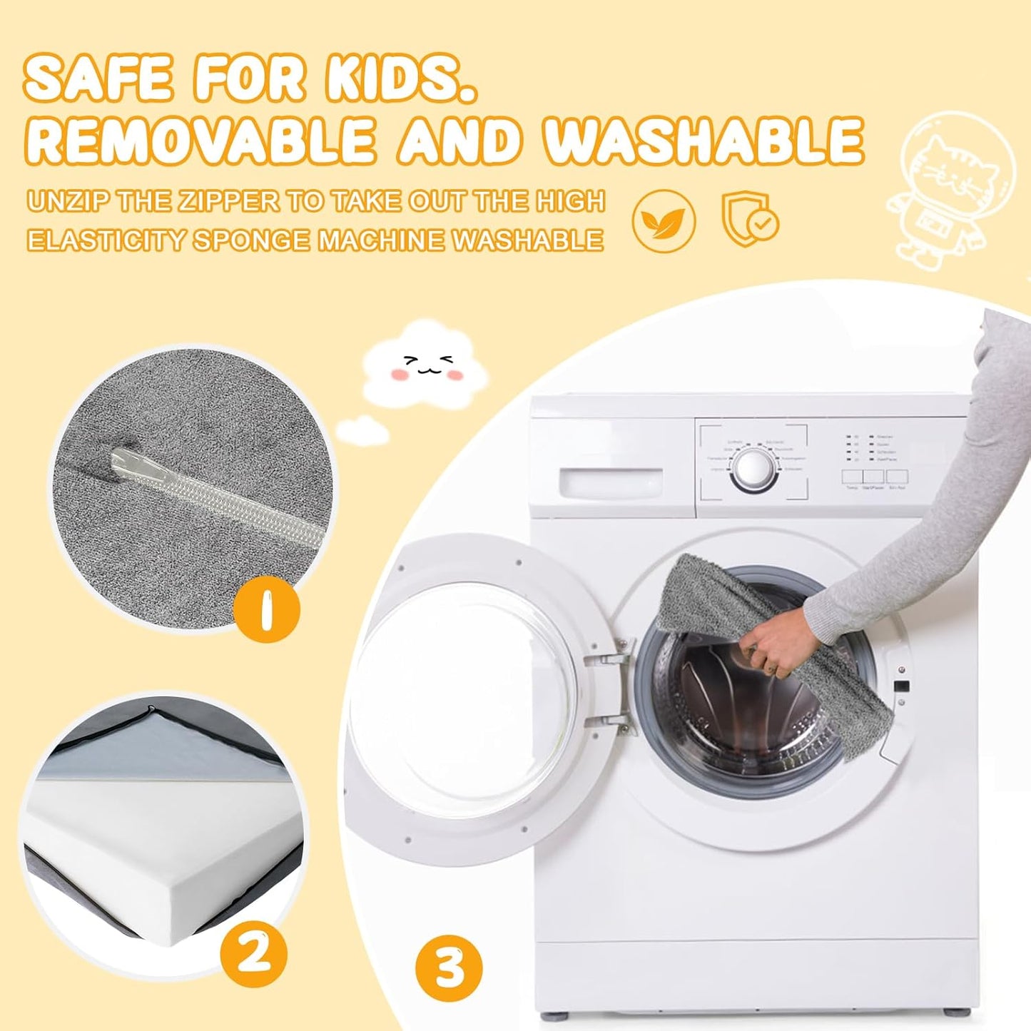 Modular Kids Play Couch 10PCS – Convertible Kids Sofa & Toddler Play Couch with DIY Foam Pieces for Imaginative Play, Climbing & Relaxation for Playroom, Bedroom, Nursery & Living Room