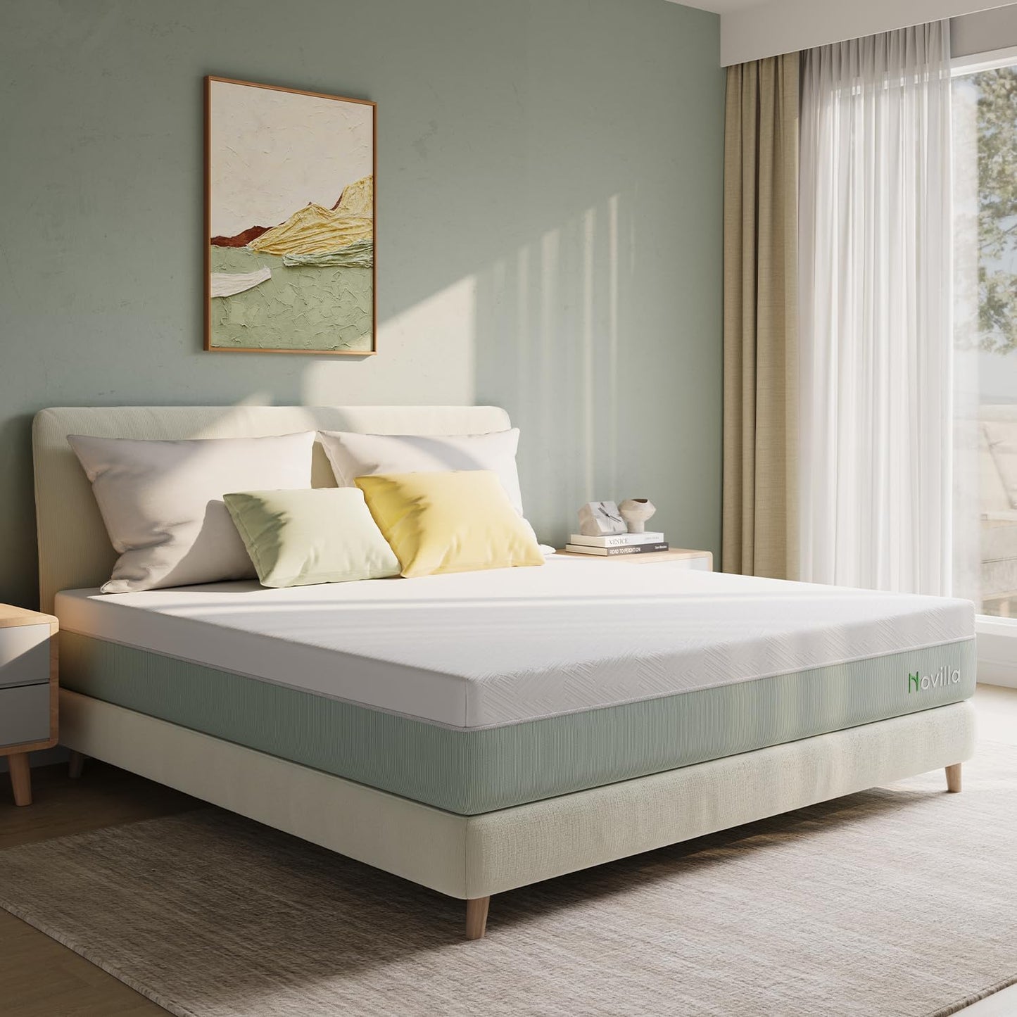 Novilla King Mattress,10 Inch Gel Memory Foam Mattress for Suppotive &Pressure Relieving, Medium Firm Feel in a Box,Bliss