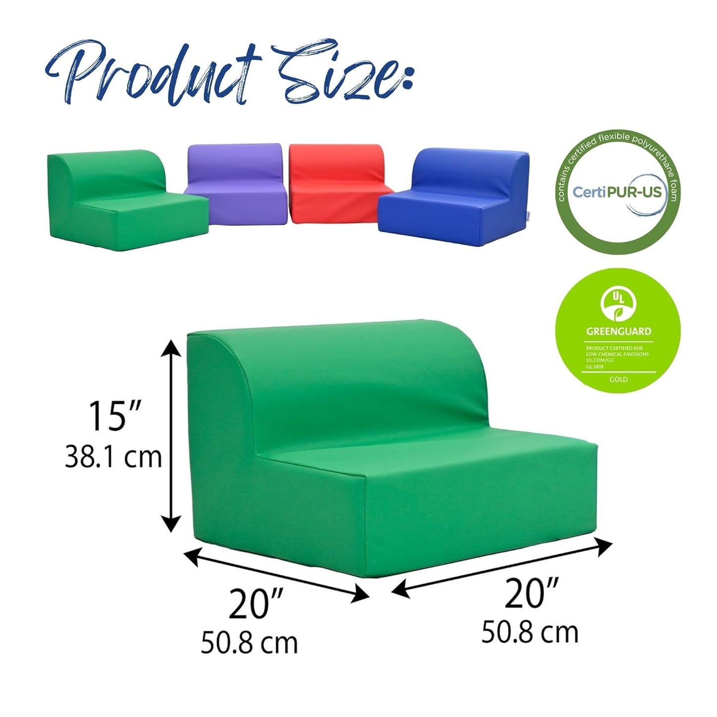 Children's Factory Library Loungers, Flexible Seating Classroom Furniture, Comfy Kids Chairs, Vibrant Colors, Set of 4