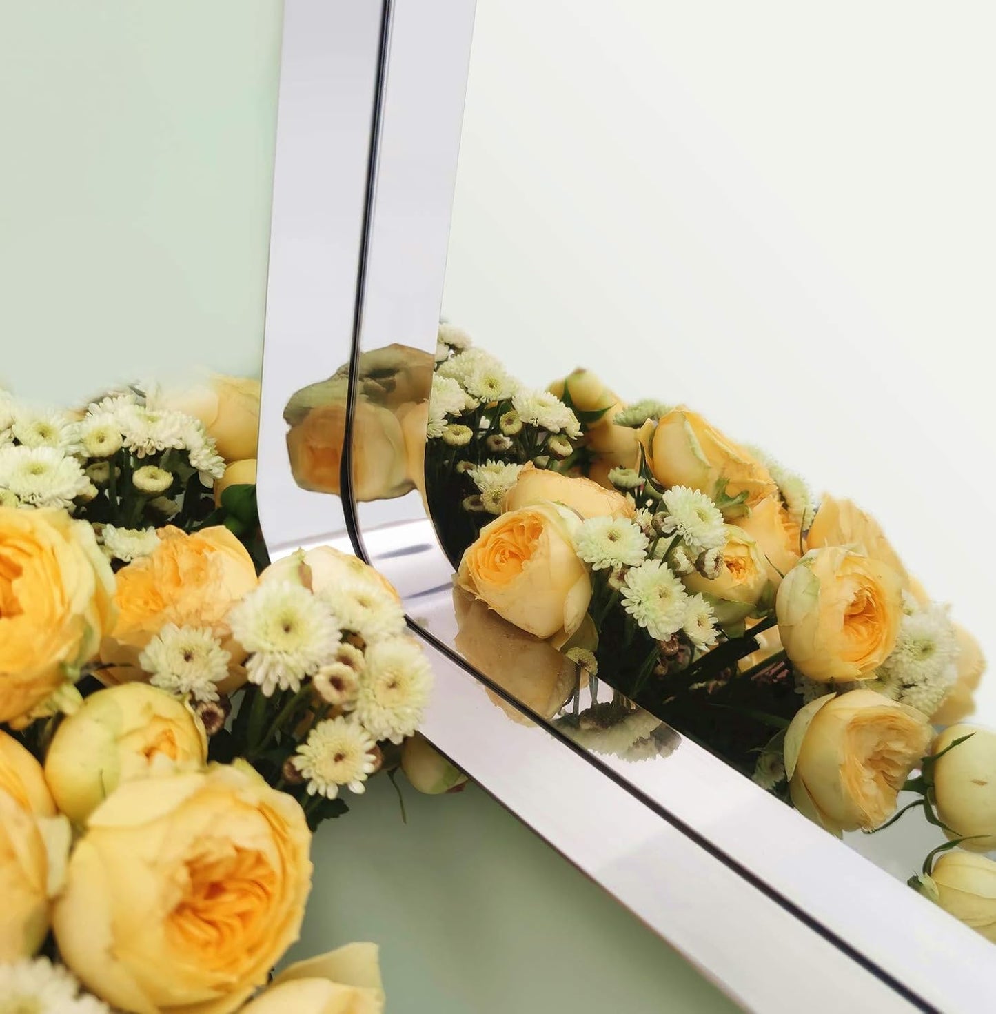 TEHOME 20x30 inch Chrome Metal Framed Bathroom Mirror for Wall in Stainless Steel Chrome Rounded Rectangular Bathroom Vanity Mirrors Wall Mounted…