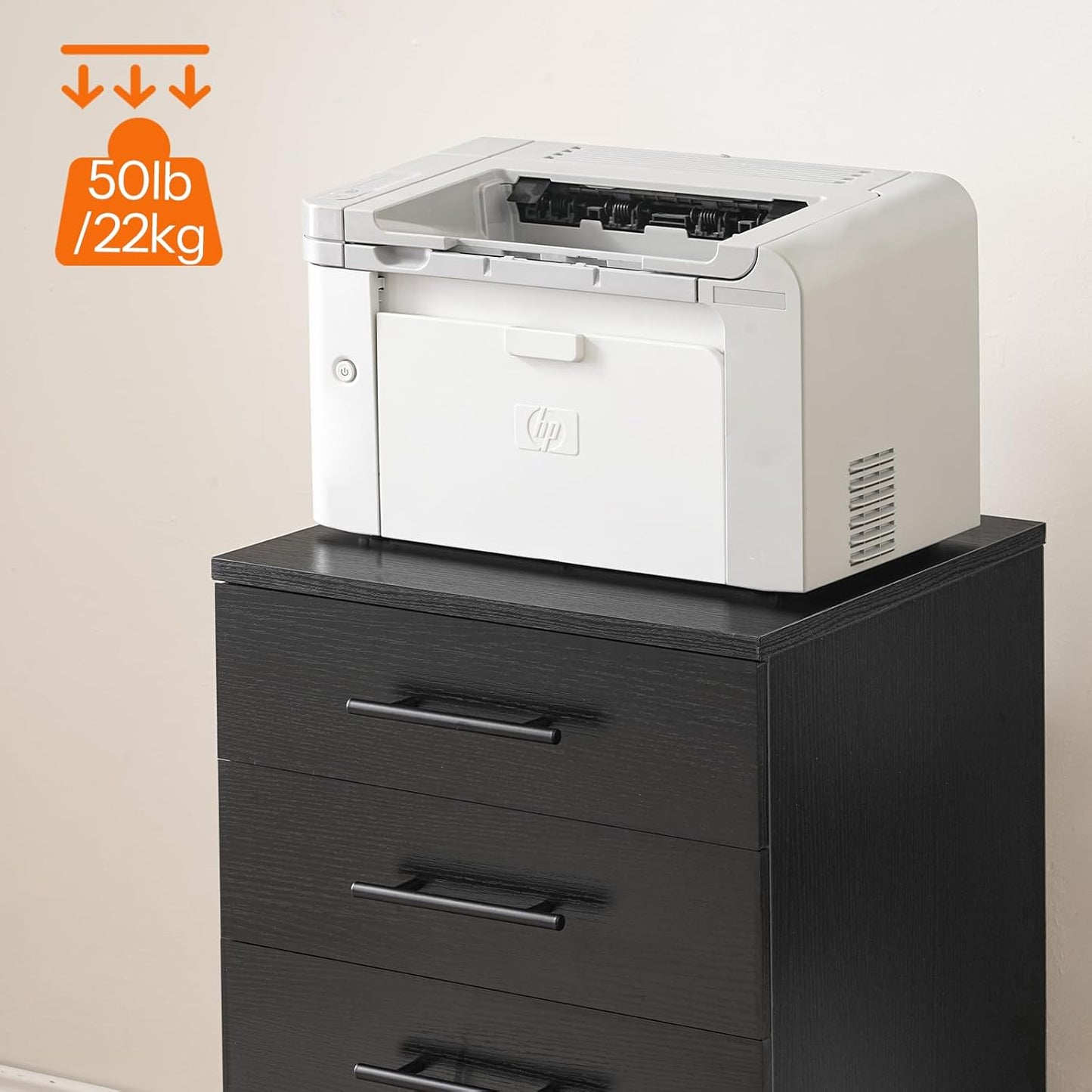 HOOBRO 5-Drawer File Cabinet, Office Cabinet with Drawers, Wooden Storage Cabinet with Wheels for Makeup, Home Office, Study, Easy Assembly, Black BK05WJ01