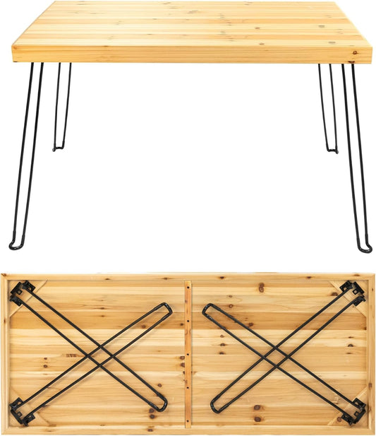 Sleekform Wooden Folding Desk - Small Folding Table Portable with Collapsible Hairpin Legs - Wood Foldable Desks for Small Spaces - Space Saving Portable Computer Desk - Birch