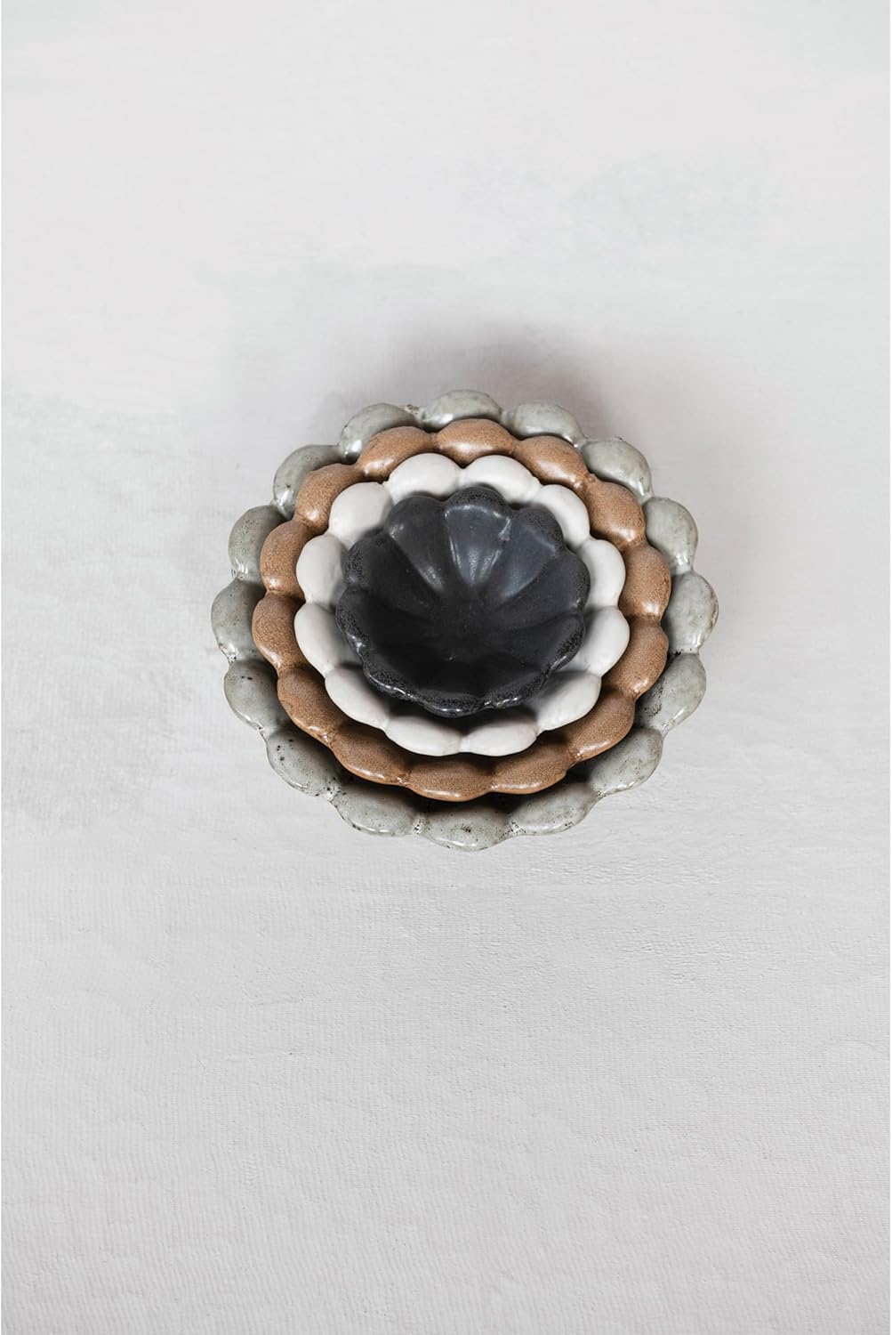 Creative Co-Op Stoneware Flower Bowls, 6" L x 6" W x 3" H, Multicolor