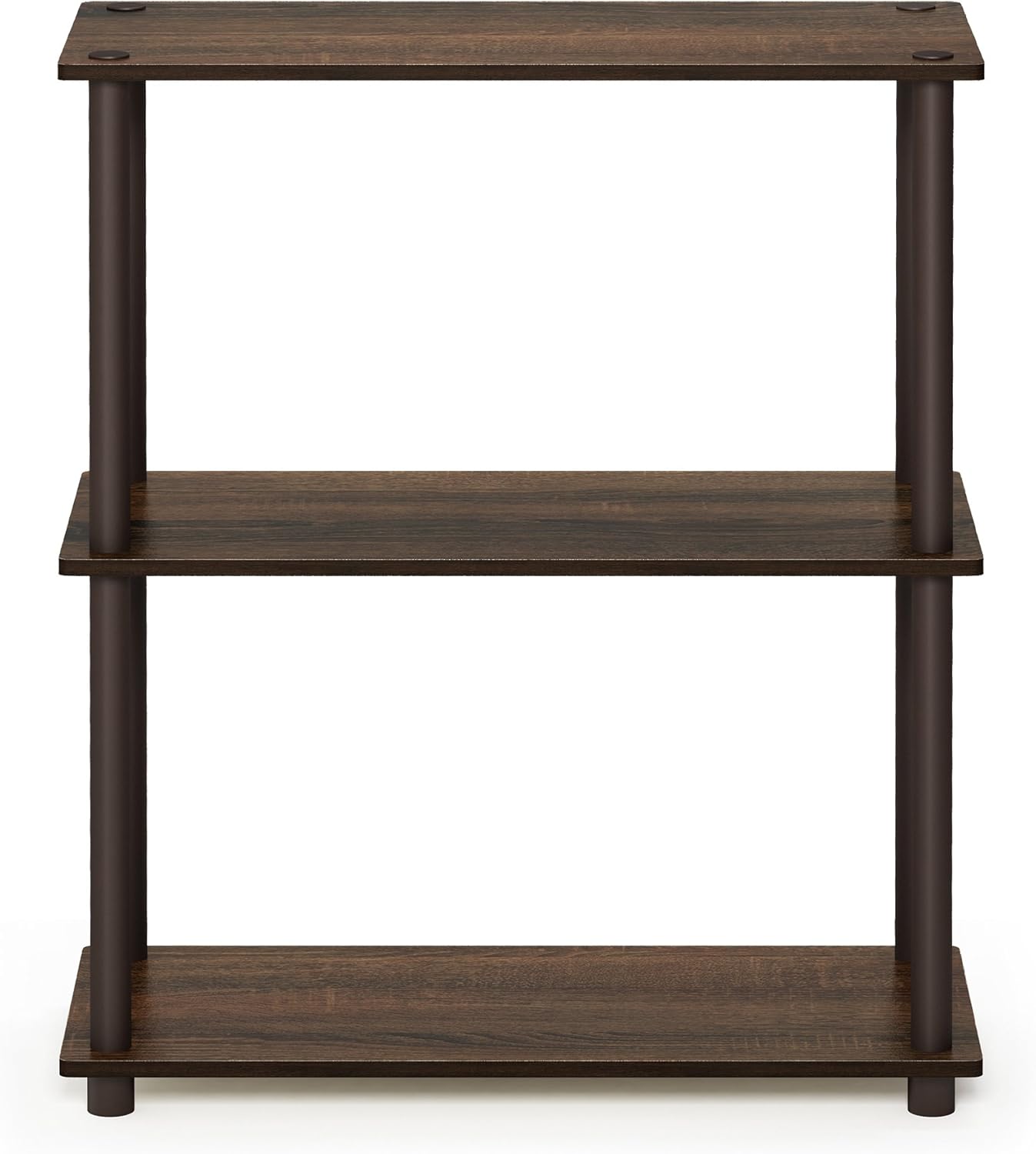 Furinno Turn-N-Tube 3-Tier Compact Multipurpose Shelf Display Rack, Walnut/Brown