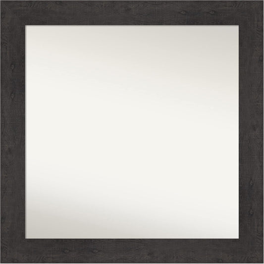 Amanti Art White Bathroom Mirror for Over Sink, 32x32 Ridge White Square Vanity Mirror, Large Traditional Frame, Hangs Horizonally and Vertically, Bathroom Wall Decor, Non-Beveled Edge from WI, USA