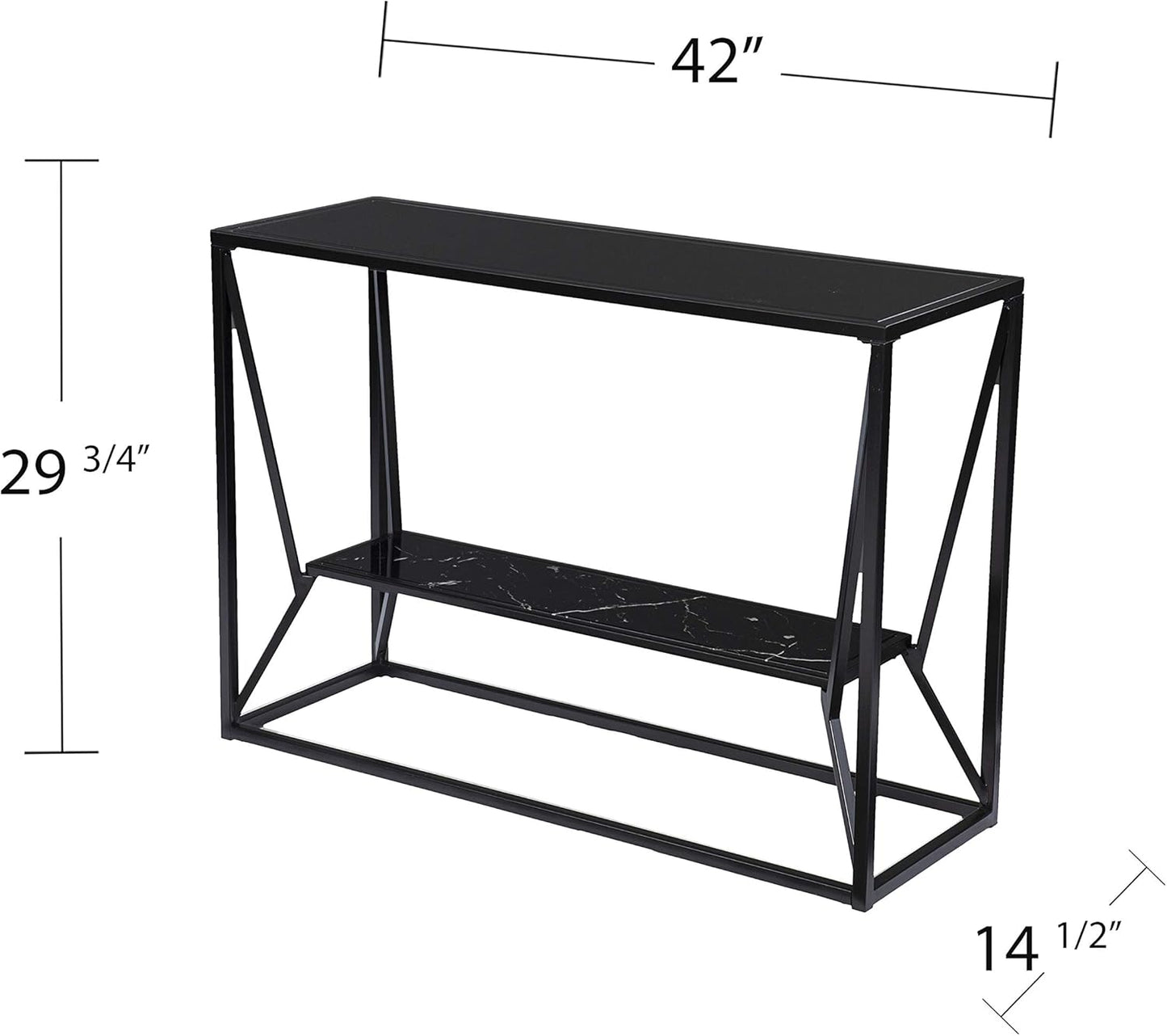 SEI Furniture Argall Console Table, Black