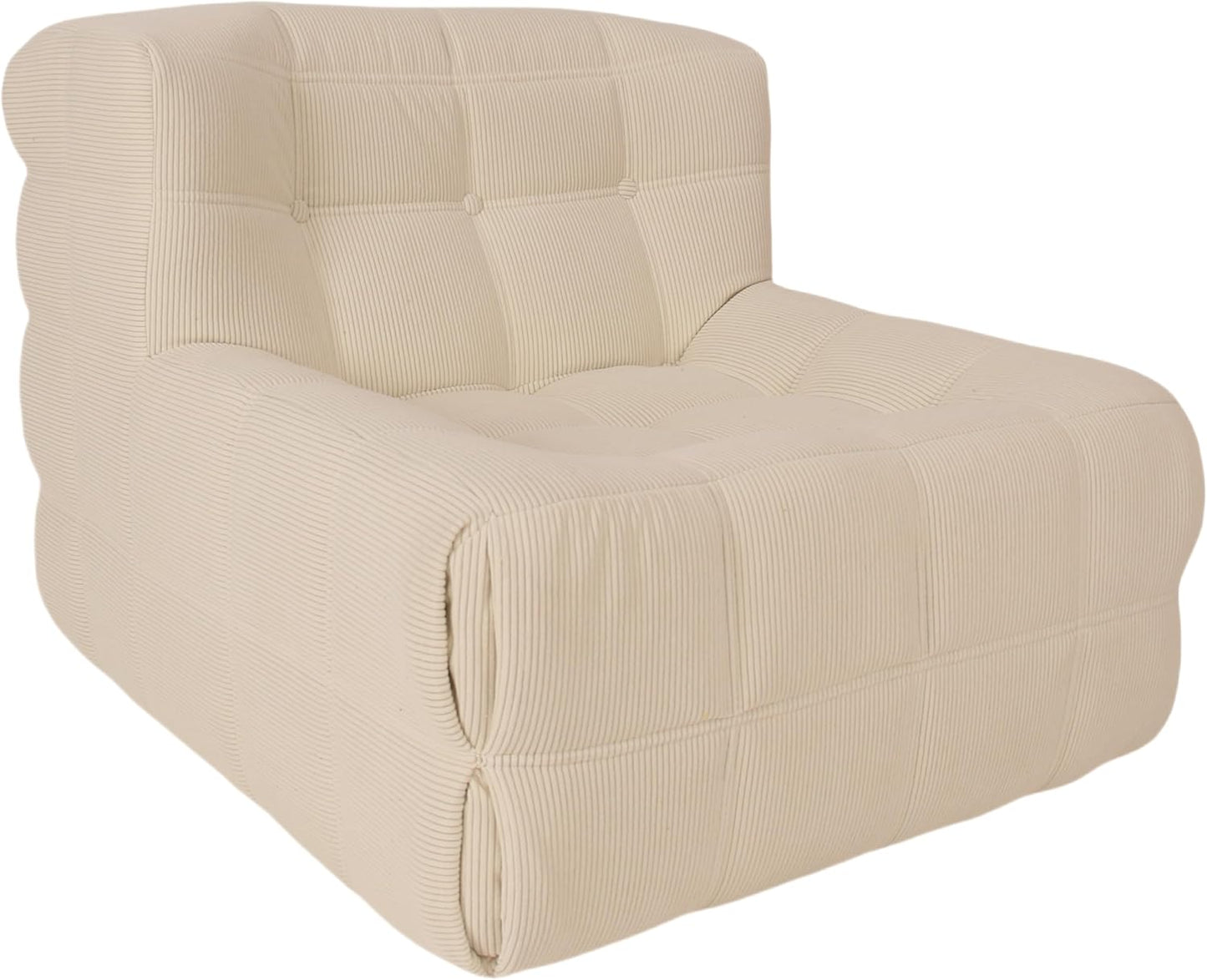 Big Joe Bean Bag Chair - Memory Foam Bean Bag Chair for Adults, Comfy High-Resilience Single Sofa, Small Space Floor Chair, Chaise Lounge for Living Room, Bedroom (Beige, Square)