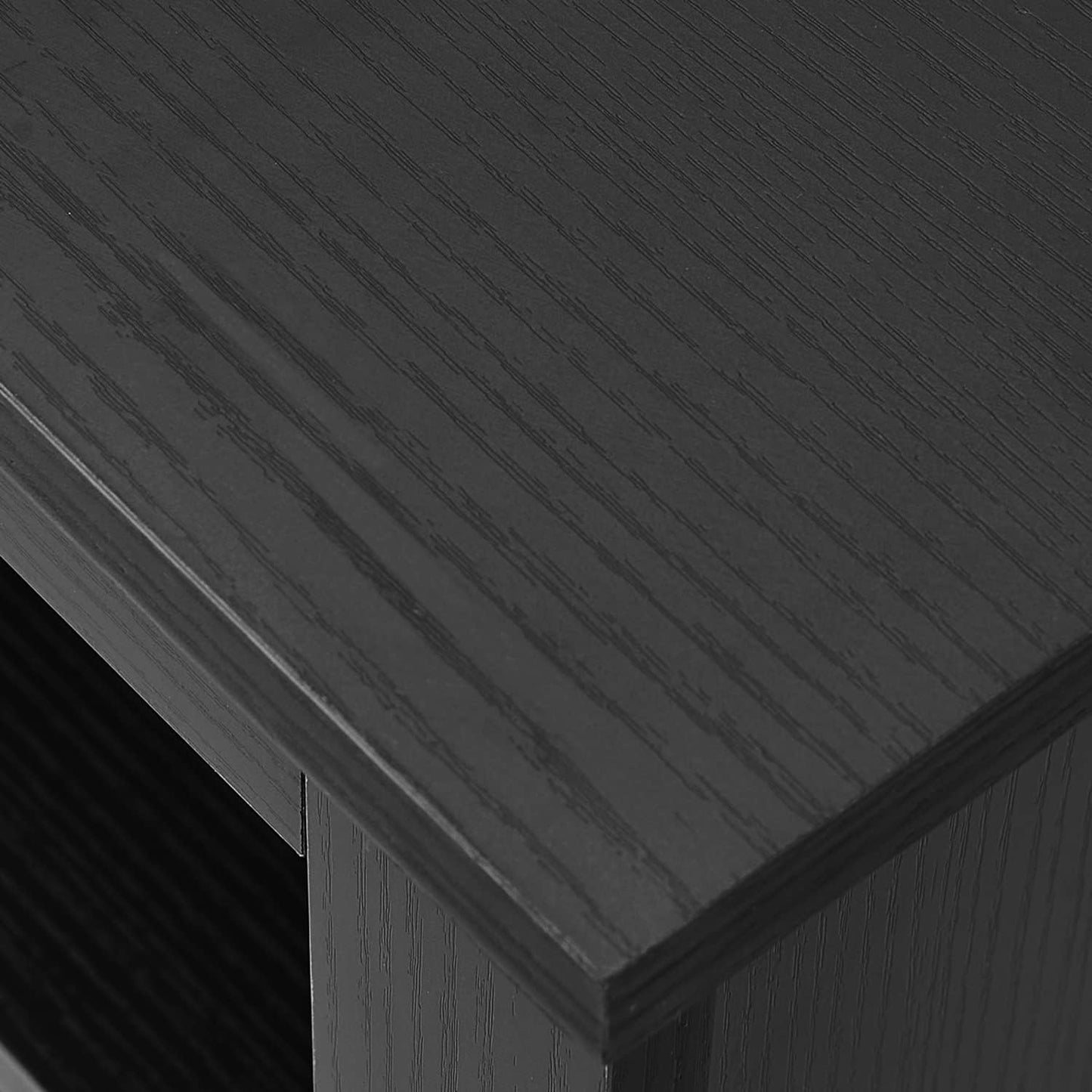 43 Inches TV Stand,Mid Century Modern Entertainment Center with 4 Open Shelves Farmhouse TV Media Console Table for Living Room,Bedroom,Television Stand up to 50 Inches(Black)