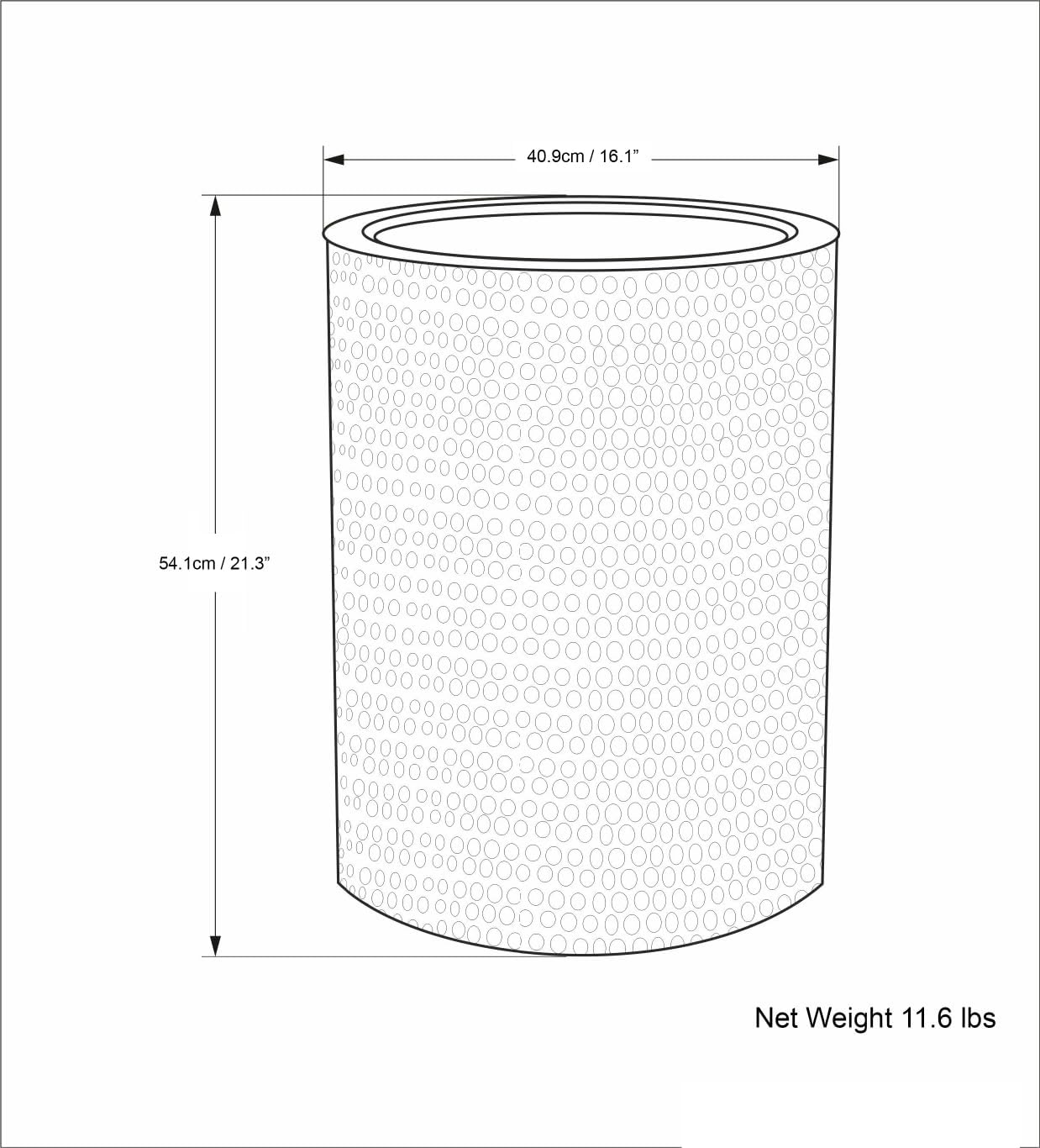 SIMPLIHOME Corbin 16 inch Wide Metal Side Table in Hammered Antique Copper, Round Drum Design End Table for Living Room, Family Room, or Entryway, Industrial Style, Assembled