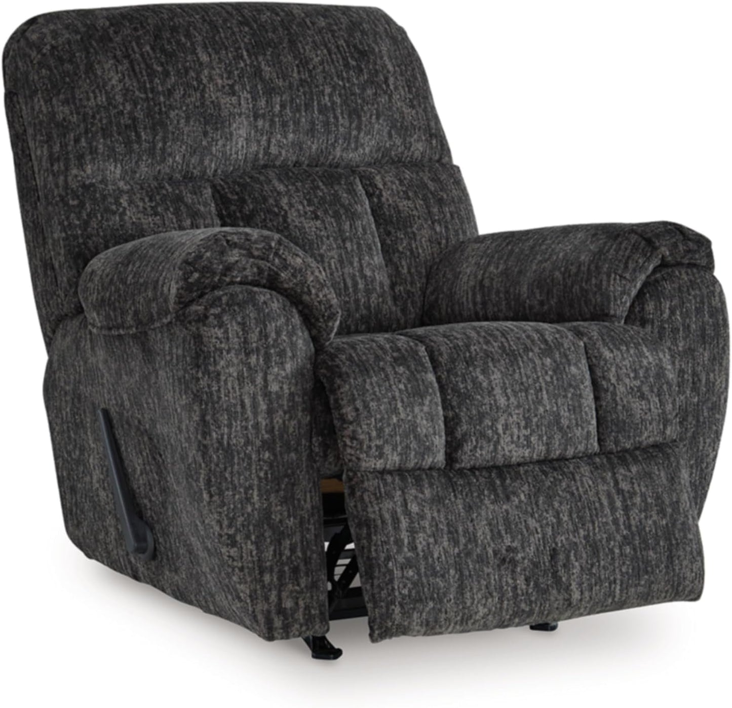 Signature Design by Ashley Rampant Casual Manual Rocker Recliner with Pillow-Top Arms, Gray
