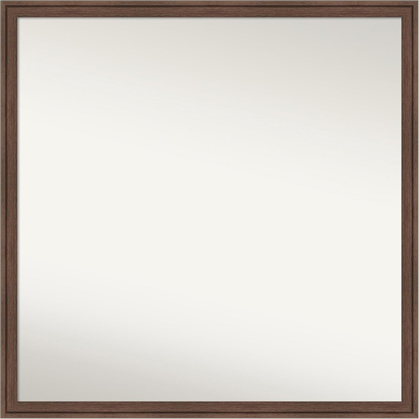 Amanti Art Brown Bathroom Mirror for Over Sink, 28x28 Florence Light Brown Square Vanity Mirror, Large Casual Frame, Hangs Horizonally and Vertically, Bathroom Wall Decor, Non-Beveled Edge