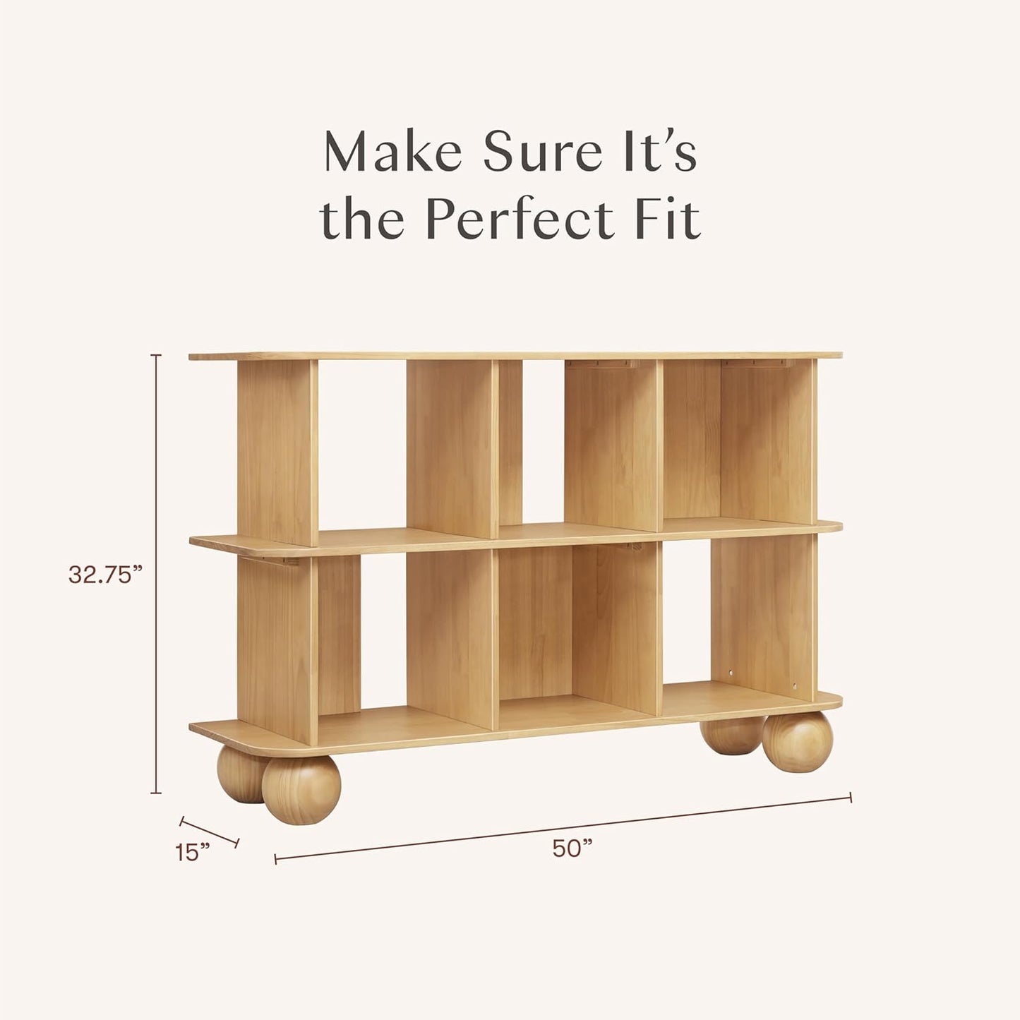 Babyletto Crosby Assembled Open Bookcase Kids Book Case w/Wide 6-Cube Montessori Wooden Book Shelves for Bedroom/Playroom/Living Room/Office - Modern Wood Bookshelf - Honey