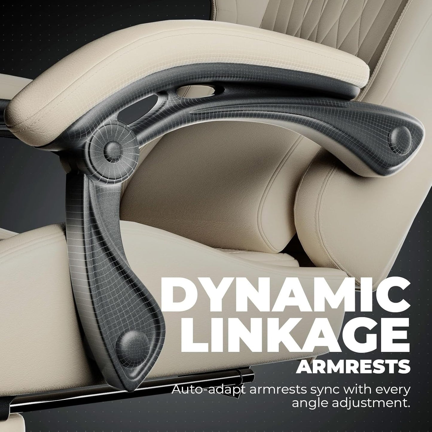 GTPLAYER ACE-PRO Music Gaming Chairs – Built-in Speakers, App Support & Bluetooth Control, Footrest & Pocket, Gamer Chair for Adults, Ivory