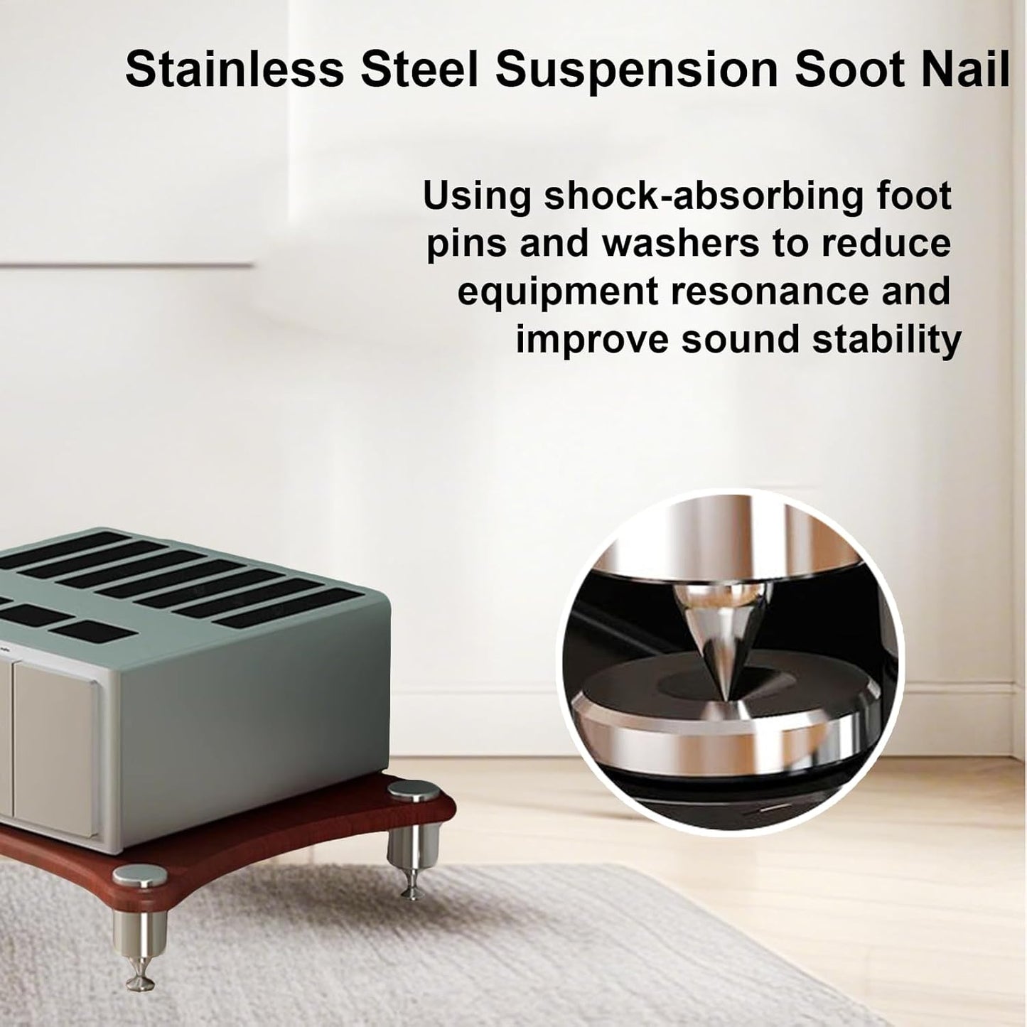 1-Tier AV Media Stand, Stereo Racks and Stands, Video Component Cabinet Audio Rack Tower for DVD Player Game Console TV Box WiFi Routert (Dark Wood, 1-Tier)