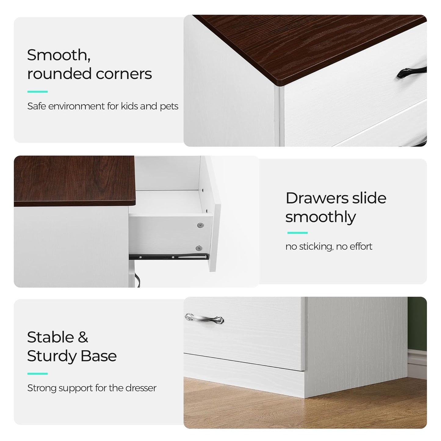 LINSY HOME 8 Drawer Dresser for Bedroom, 54" Wide Chest of Drawers, Modern TV Stand Dressers with Wood Frame and Metal Handles, Large Drawer Organizer for Bedroom, Living Room, White