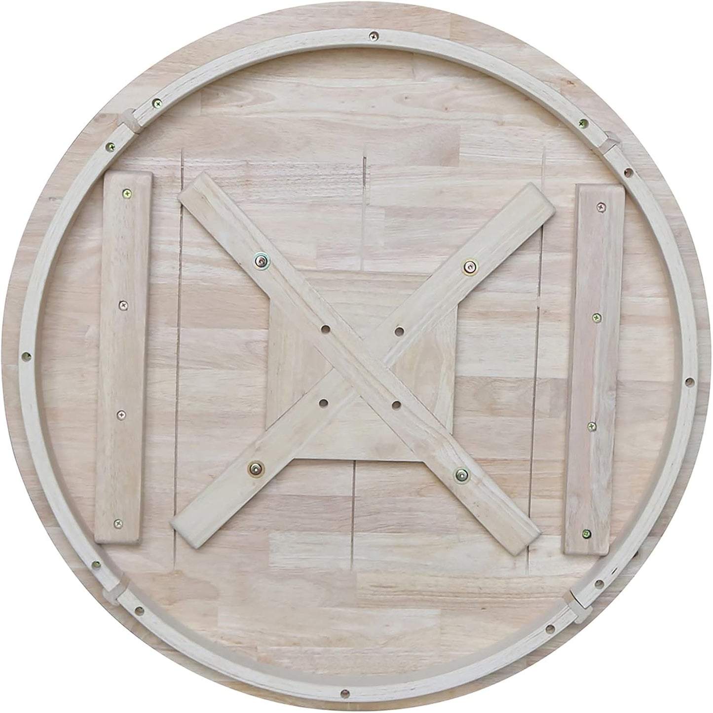 IC International Concepts 30" Round Top Pedestal Table, Counter Height-34.9", Unfinished