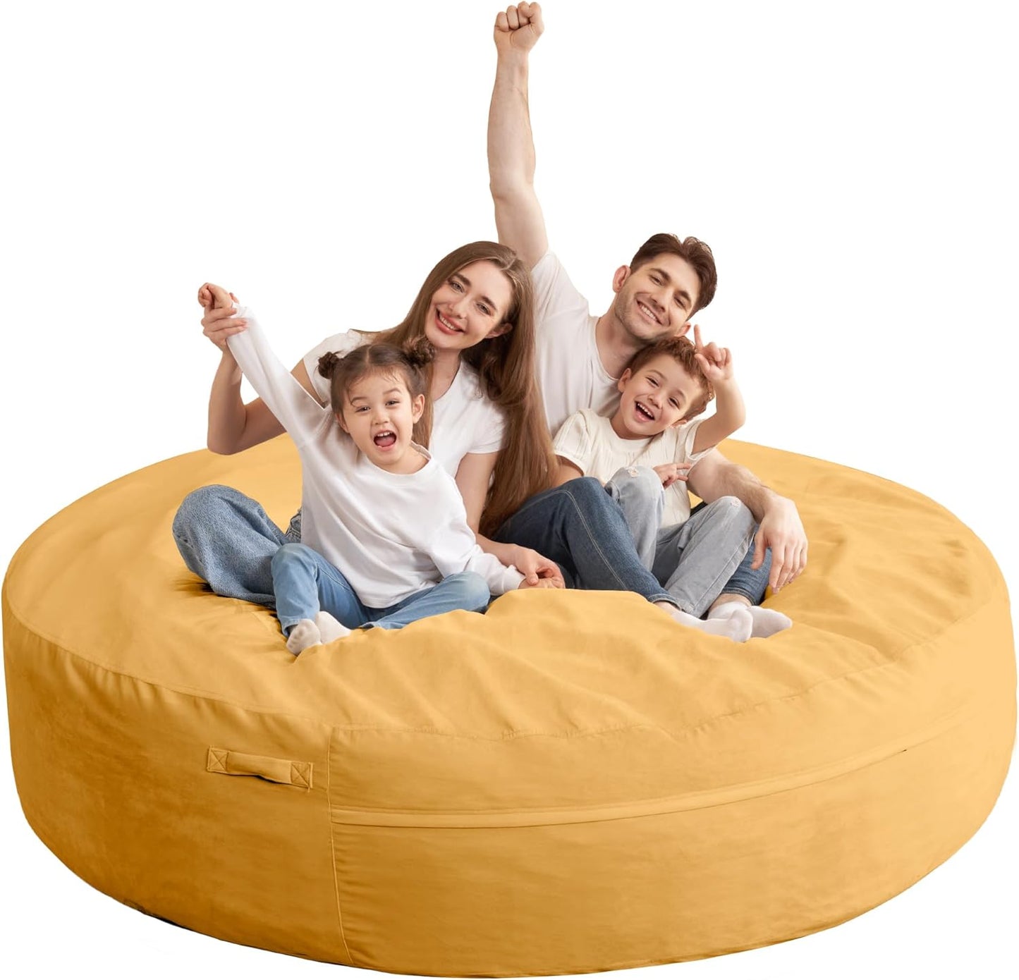 HABUTWAY XX-Large Bean Bag Chair: Giant 7' Memory Foam Furniture Bean Bag Chairs for Adults with Microfiber Cover 7Ft (Mustard)