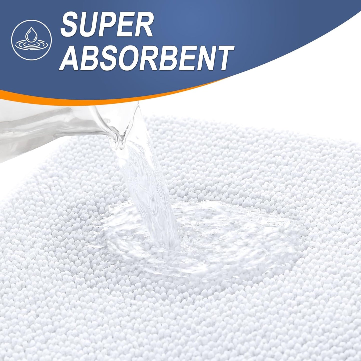 OLANLY Thick Memory Foam Bath Mat Rug 59x24, Extra Soft Absorbent Bathroom Rug, Quick Dry Bath Mats, Non-Slip, Machine Washable Carpet for Bathroom, Tub and Shower, Home Decor Accessories, White