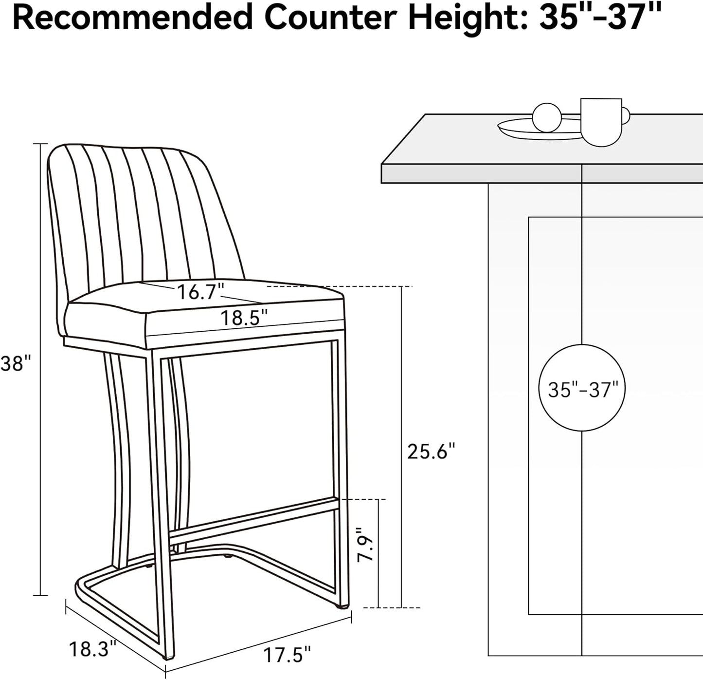 Counter Height Bar Stools Set of 6, Upholstered Leather Barrel Barstools with Back and Metal Legs for Kitchen Island, 27.4" Seat Height, Fabric in Faux Leather, Rustic Brown