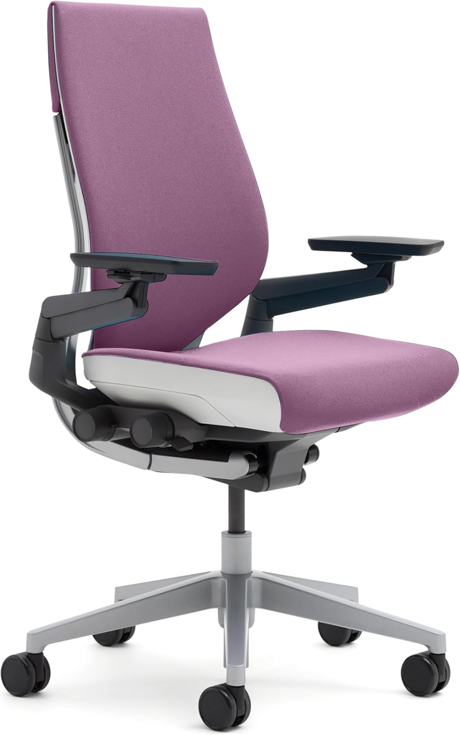 Steelcase Gesture Office Chair - Ergonomic Work Chair with Wheels for Carpet - Comfortable - Intuitive-to-Adjust for Desk - 360-Degree Arms - Concord Purple Fabric