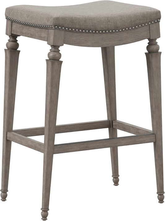 Hillsdale Furniture Vetrina Backless Non-Swivel Counter Stool, Weathered Grey