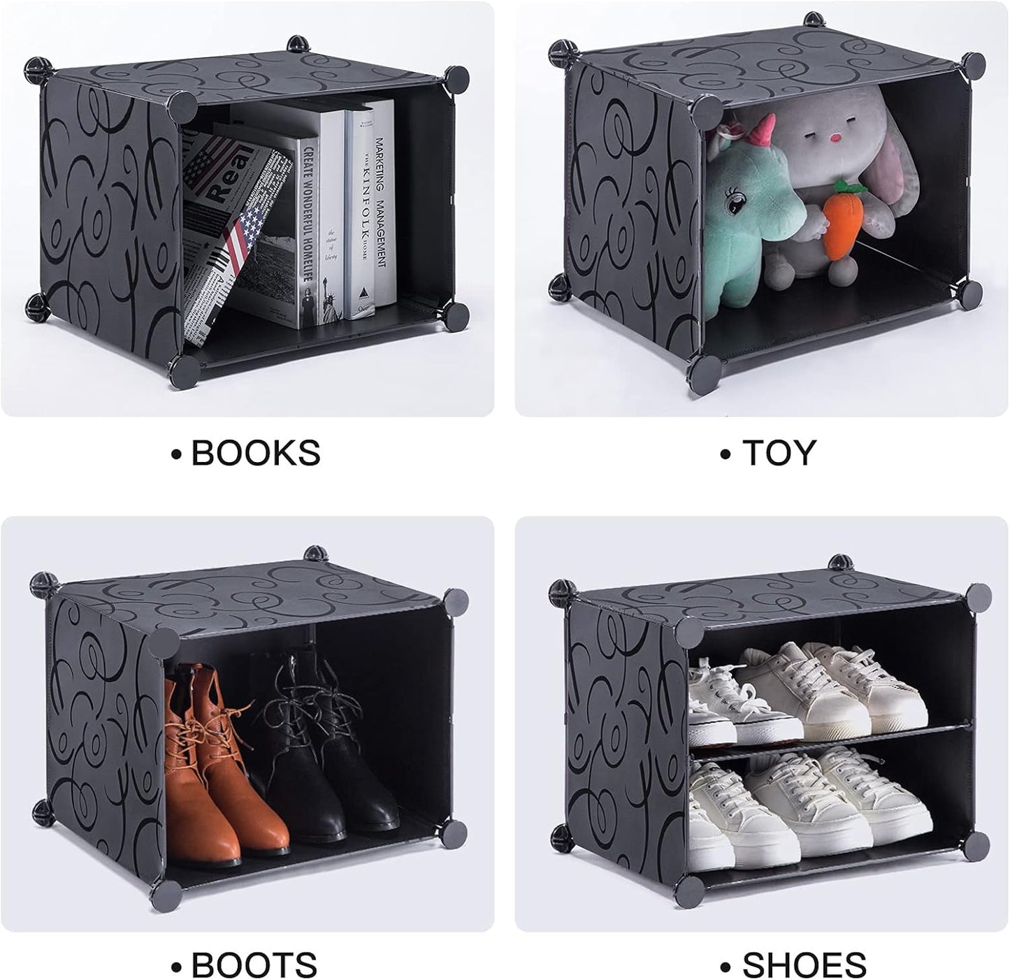 Shoe organizer Cabinet,24 Pair shoe rack organizer closet, DIY Narrow Standing Stackable Space Saver Shoe Cabinet with Doors