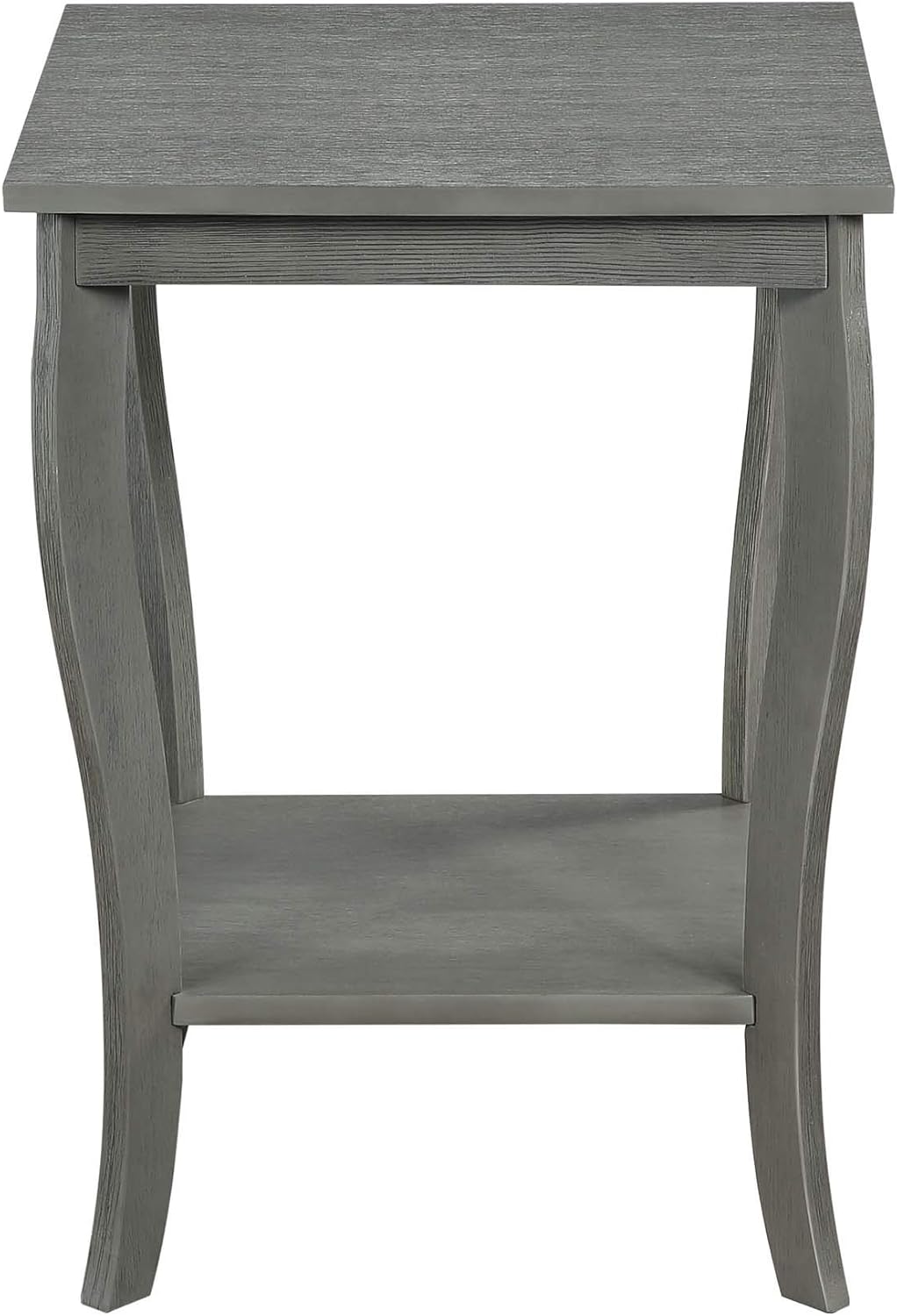 Convenience Concepts American Heritage Square End Table with Shelf, Wirebrush Dark Gray