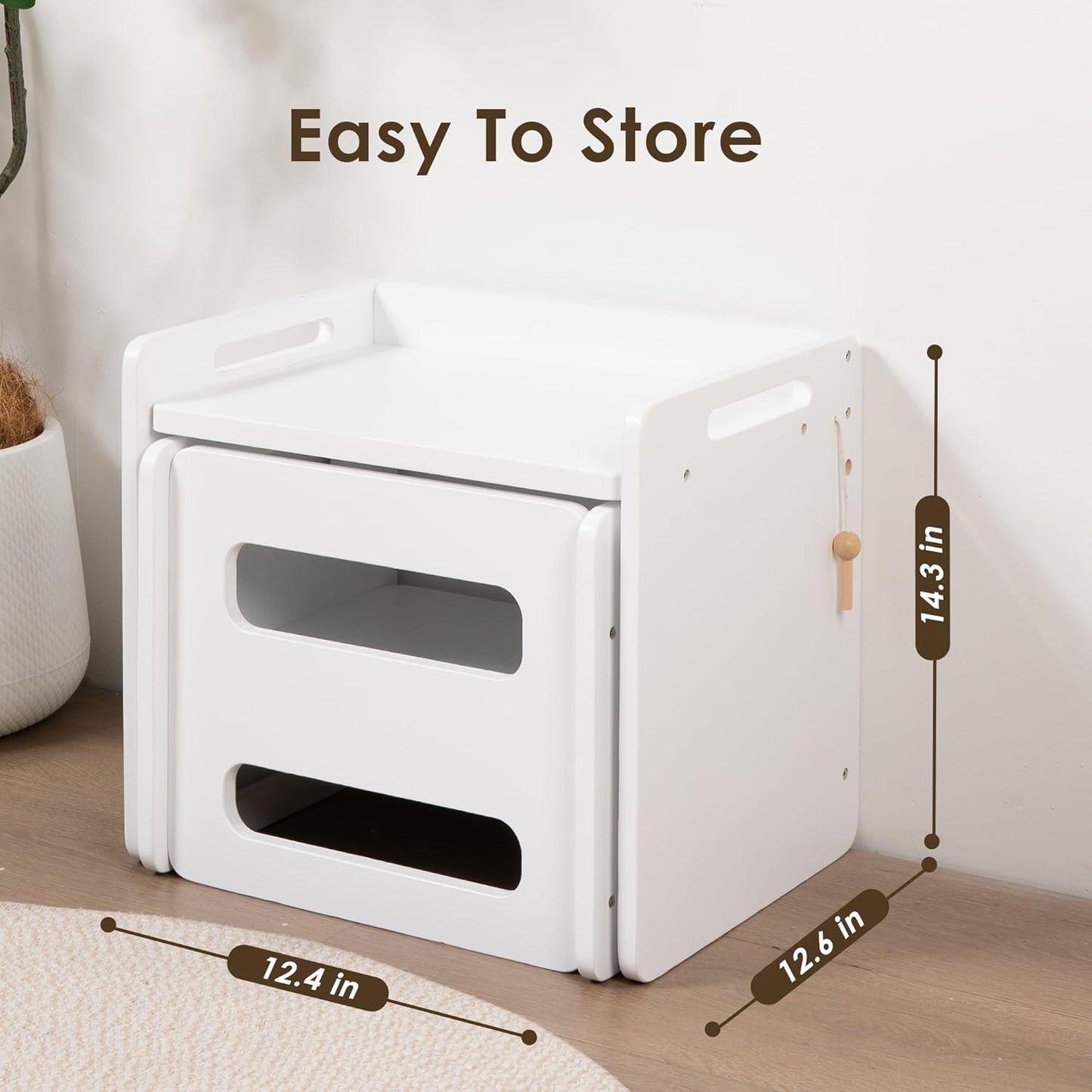 Montessori Weaning Table and Chair Set - Adjustable Design for Toddlers, Ideal for Mealtime, Learning, and Play, White