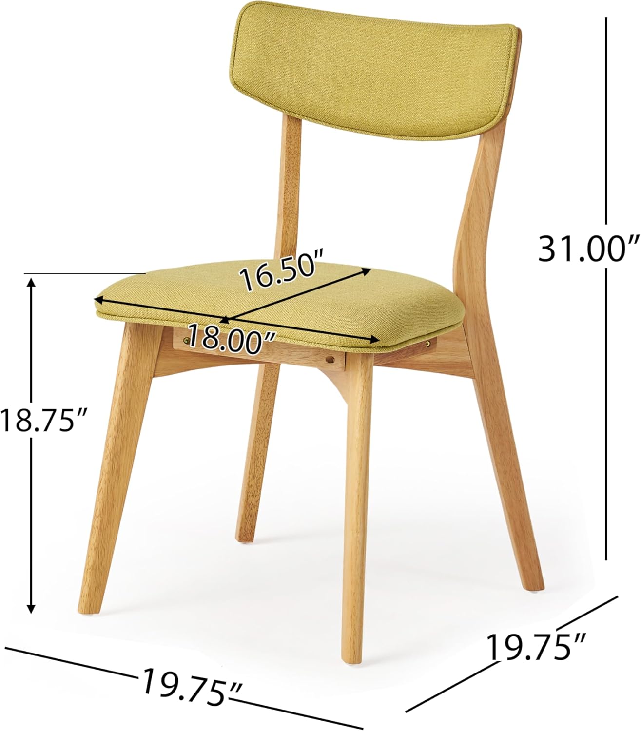 Christopher Knight Home Rachel Mid-Century Modern 7 Piece Dining Set with A-Frame Table, Green Tea + Natural Oak