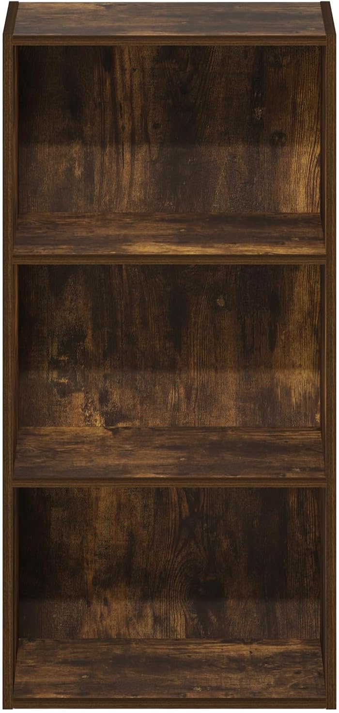 Furinno Luder 3-Tier Open Shelf Bookcase, Amber Pine