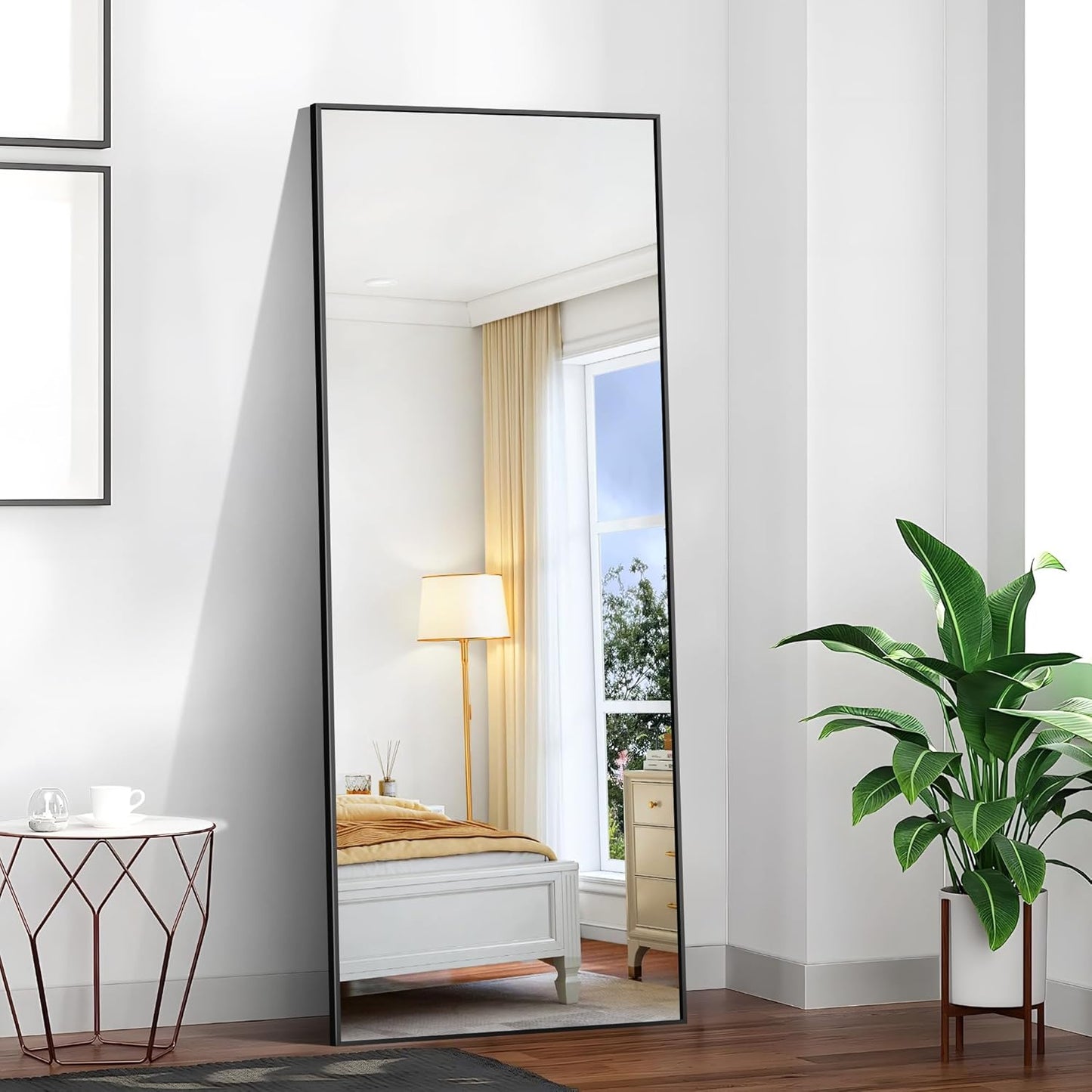 KOCUUY 72x30 Inch Large Black Wall Mounted Mirror,Aluminum Framed Decorative Rectangular Bathroom Mirror for Wall Over Sink,Vanity Mirror for Bedroom Living Room Bathroom,Functional Oversized Mirror